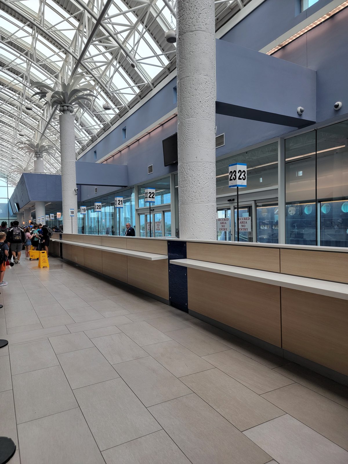 Check-in counters at Port Canaveral Terminal 10