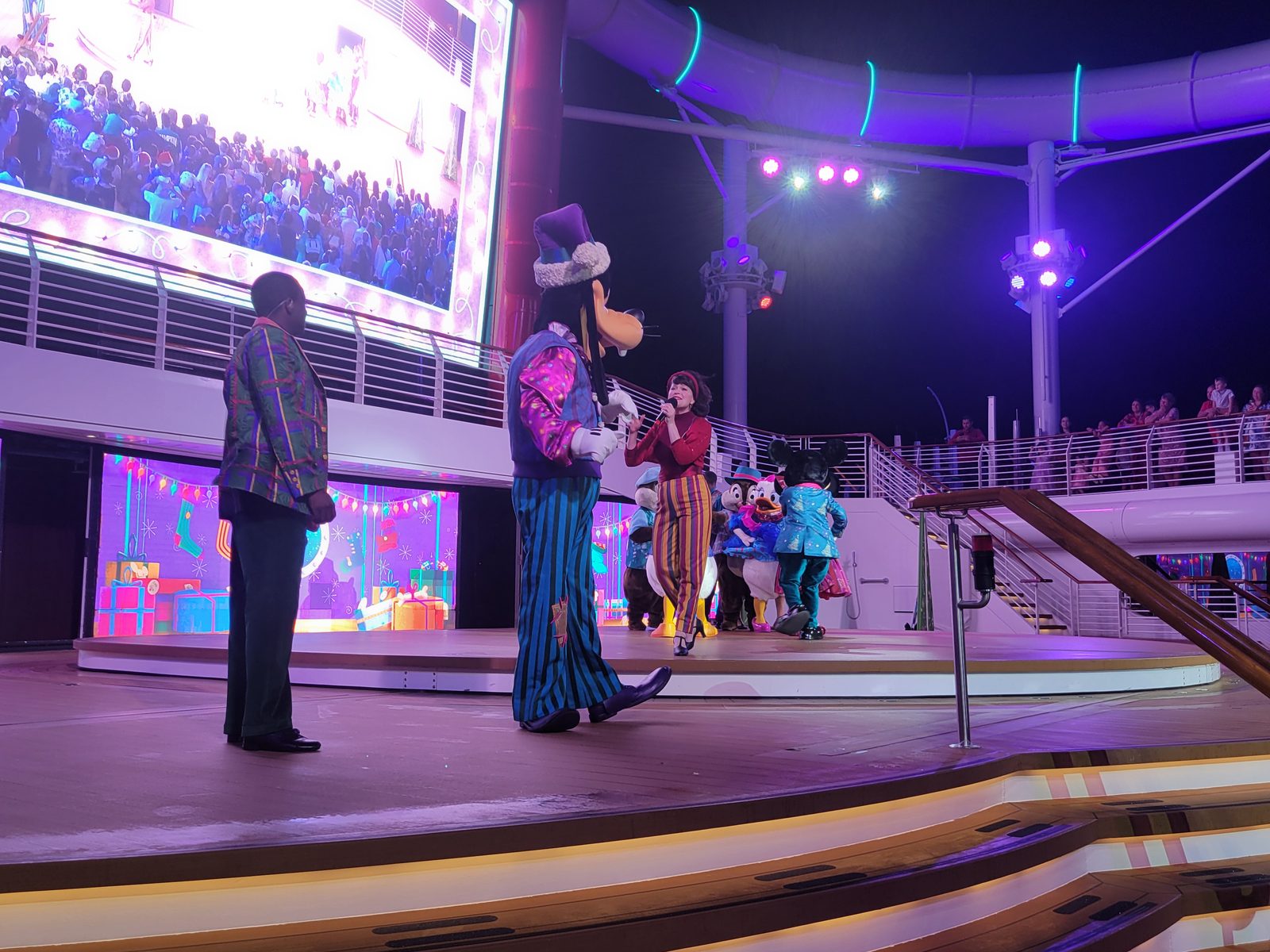 Mickey and Minnie's Holiday Party up on deck