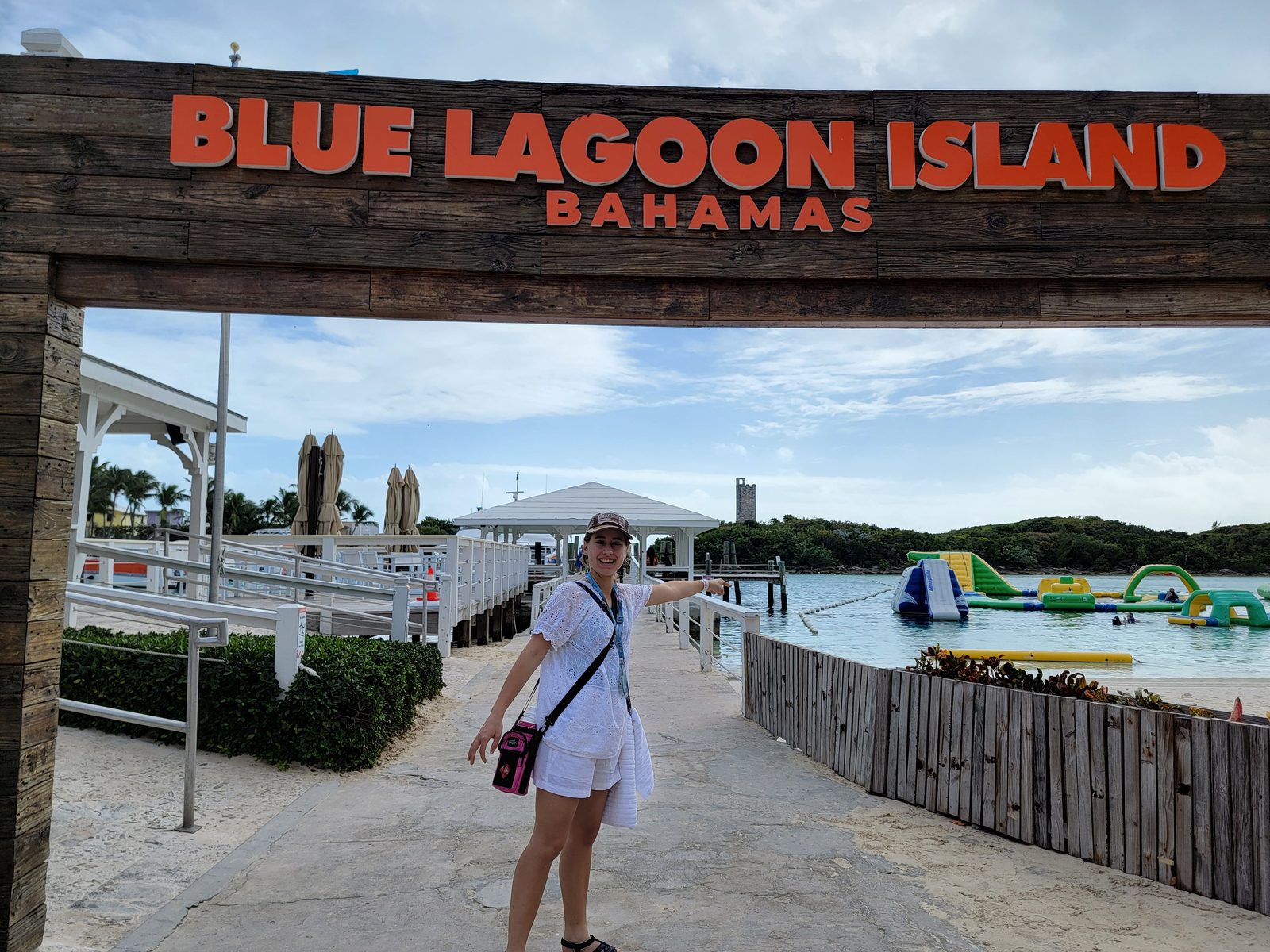 Kathy alone at Blue Lagoon Island