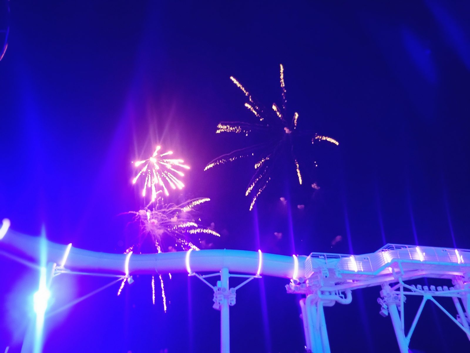 Fireworks over the pirate deck party