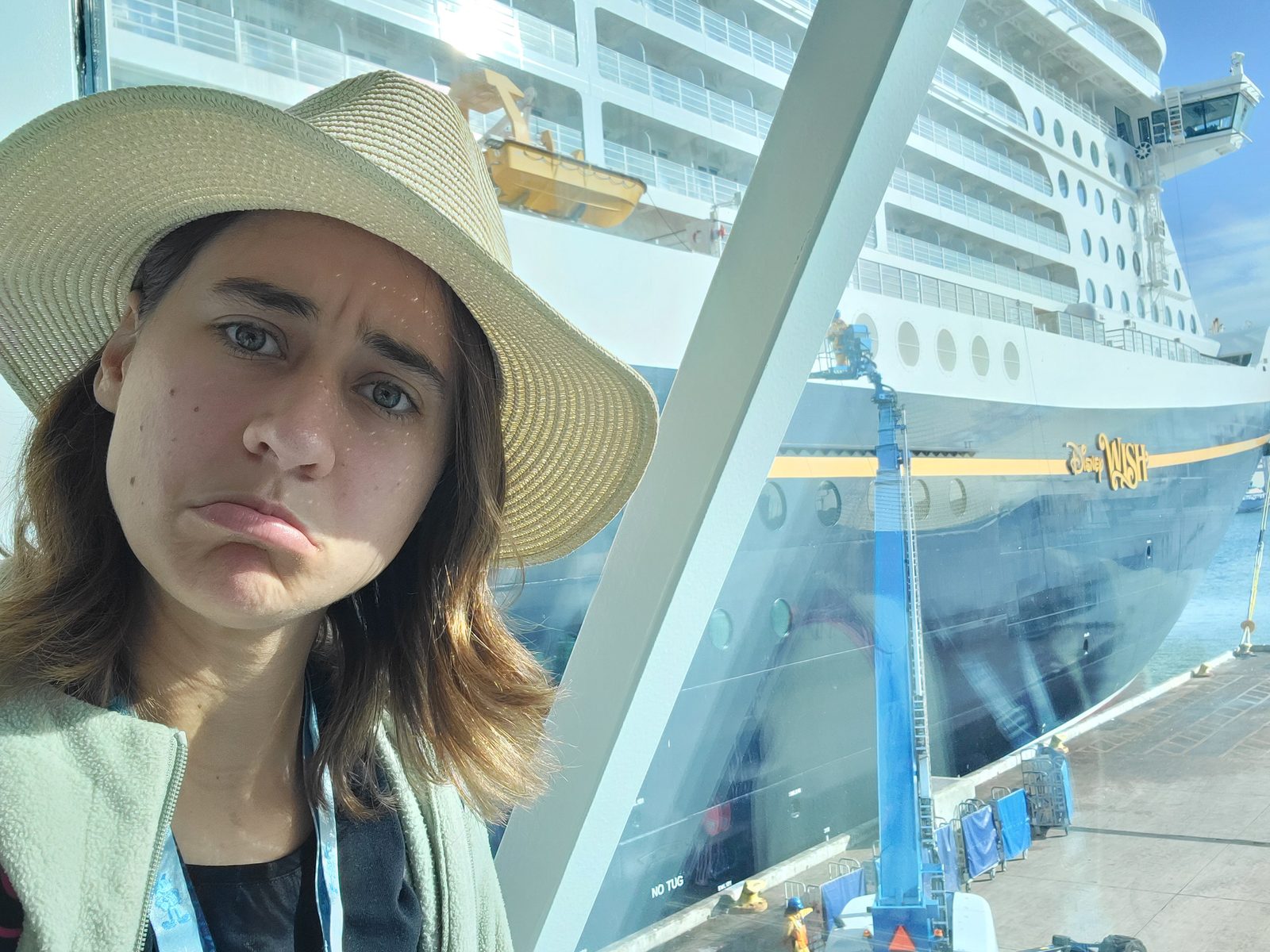 Lisa on deck before we left the ship
