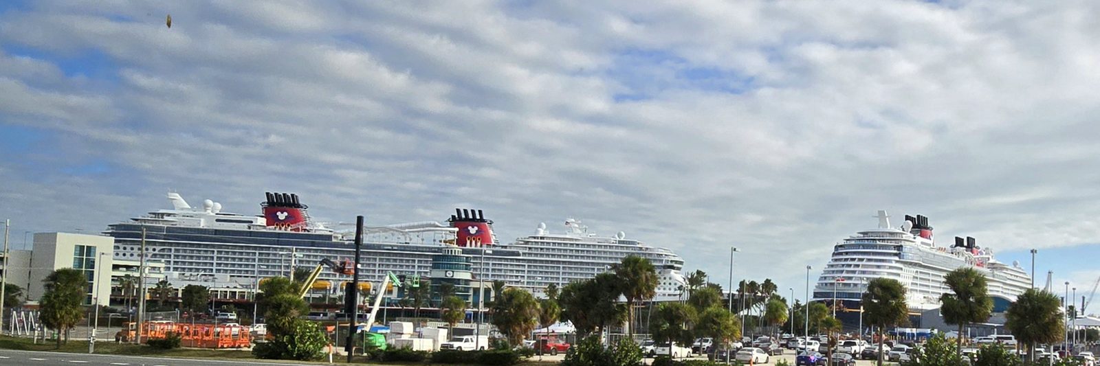 Two ships side by side at Port Canaveral