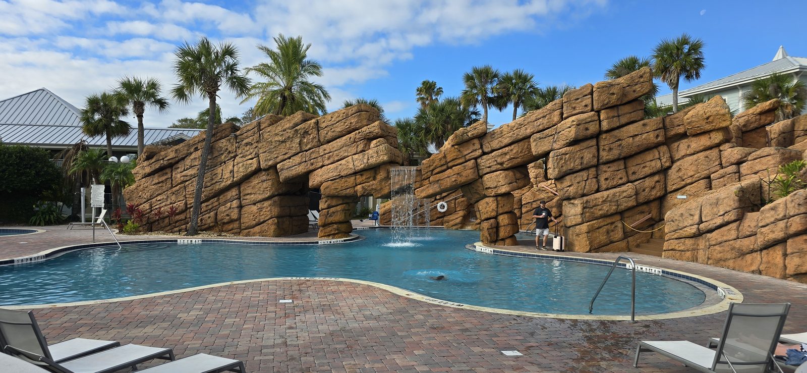The Radisson pool and its rock grotto