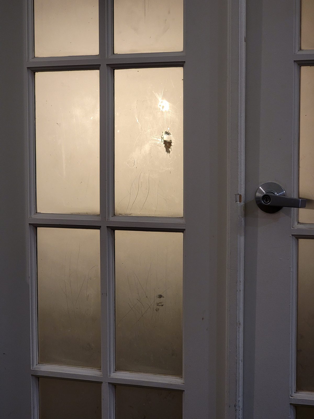 The scuffed door in our Radisson suite