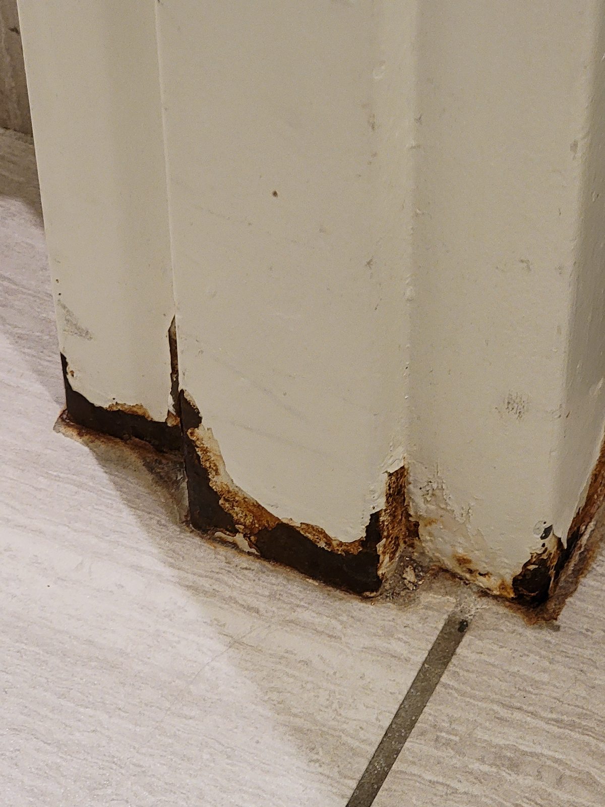 Rusted door frame in our Radisson suite