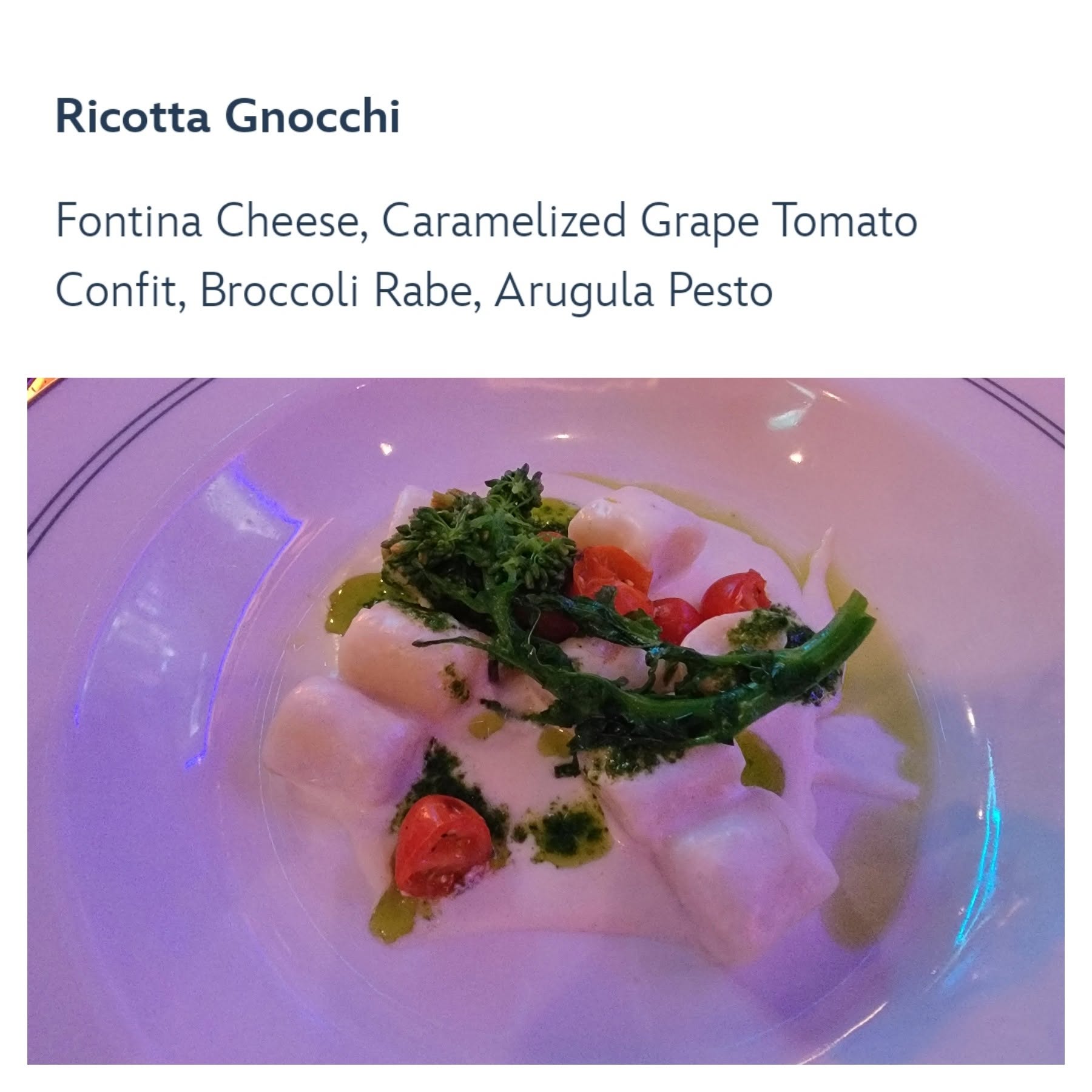 Ricotta gnocchi at Worlds of Marvel