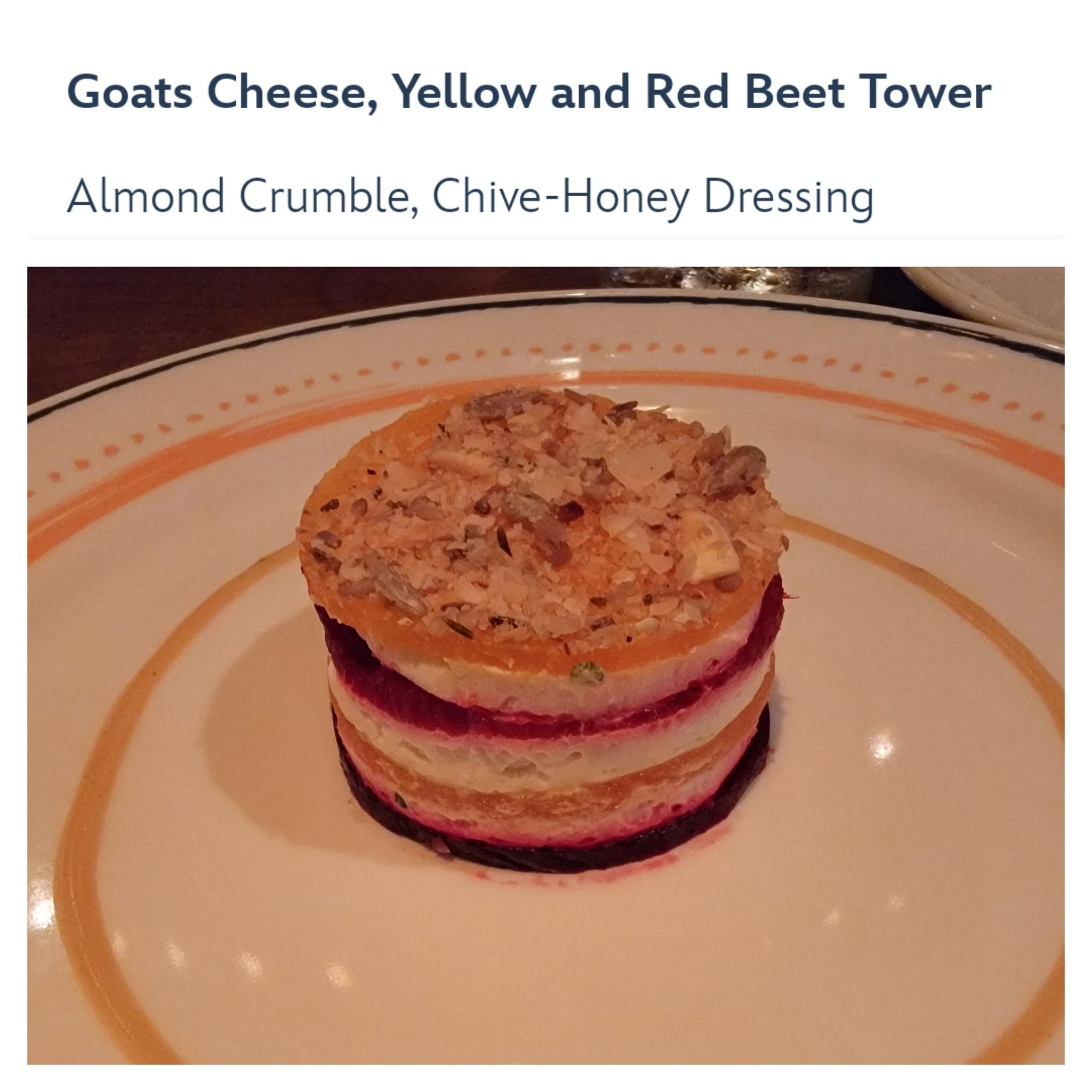 Goat cheese and beet tower at Plaza de Coco