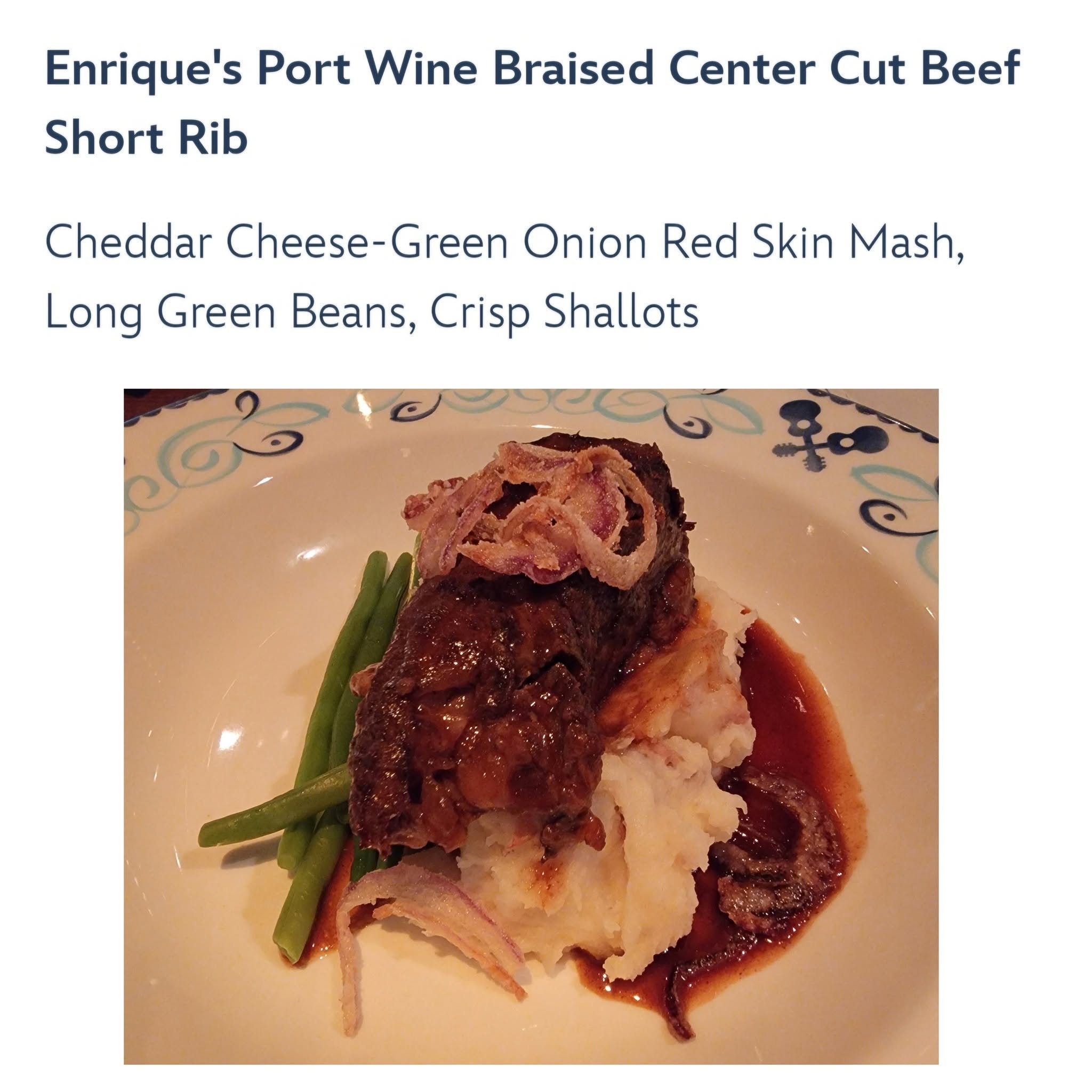Braised short rib at Plaza de Coco