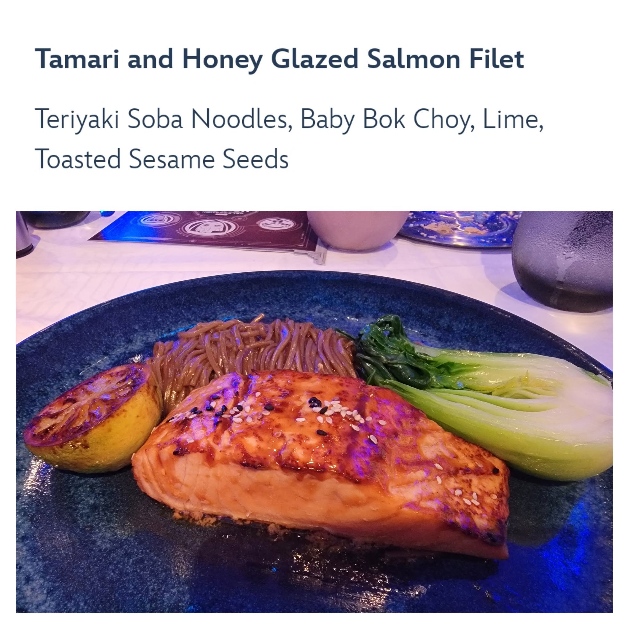 Glazed salmon at Worlds of Marvel