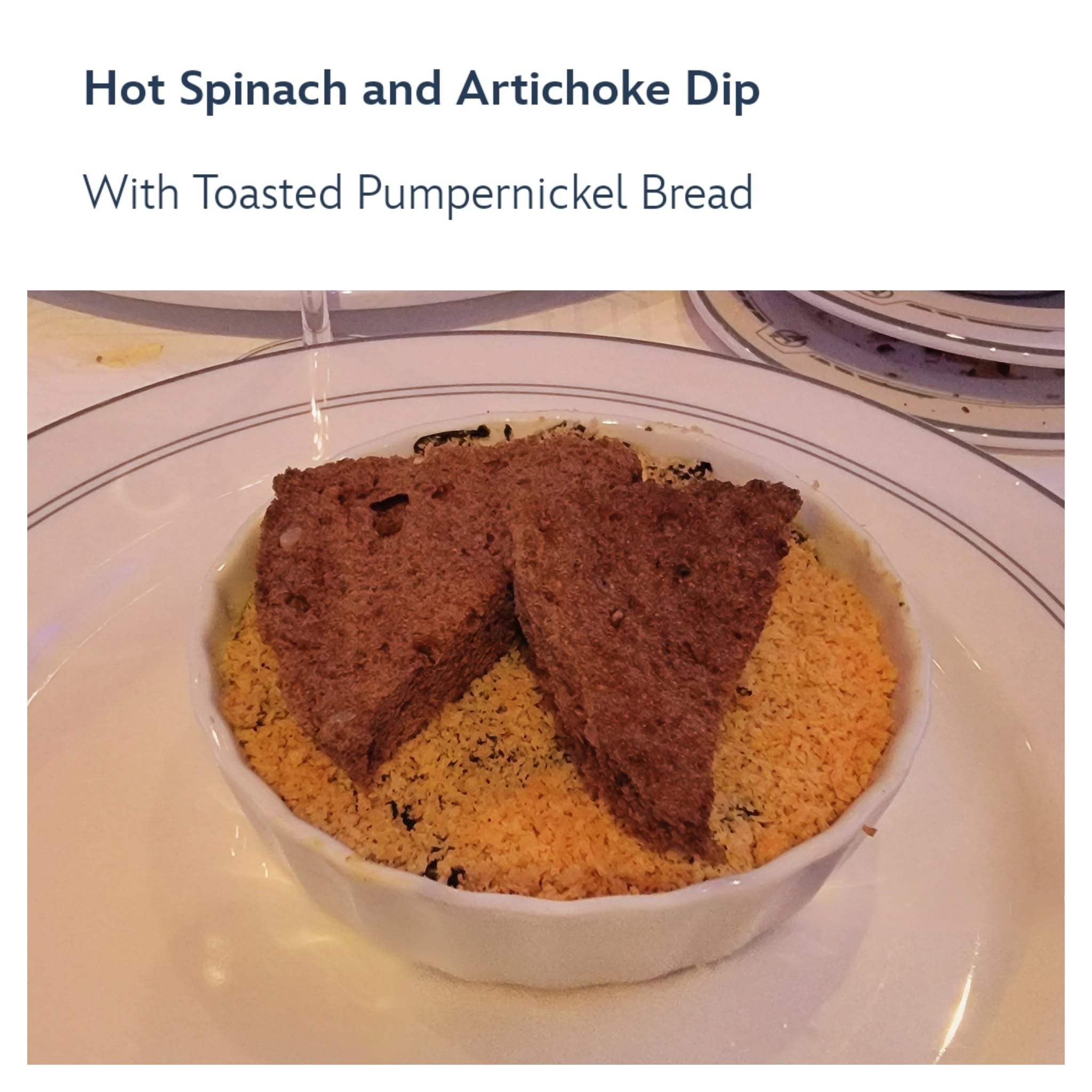 Spinach and artichoke dip at Worlds of Marvel