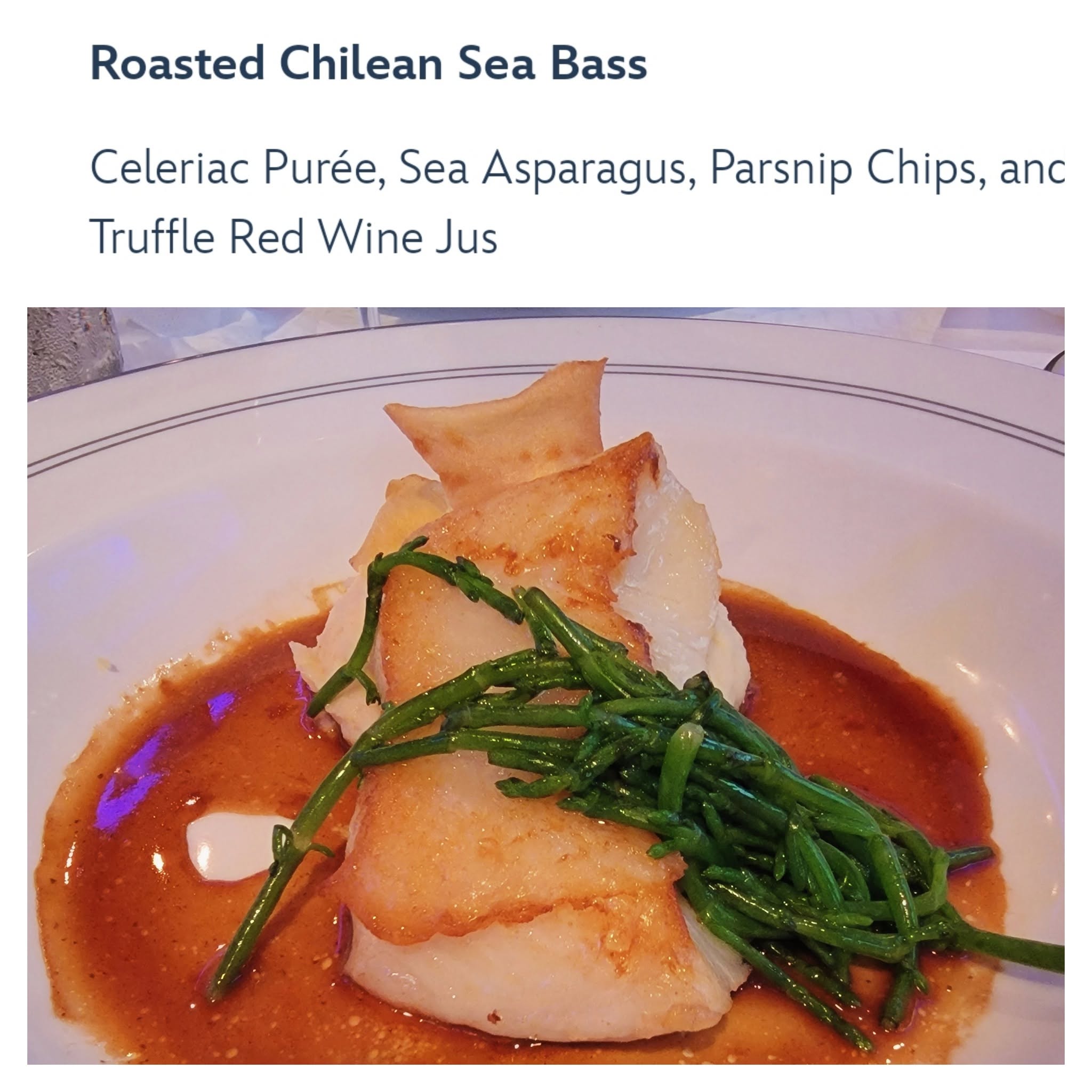 Chilean sea bass at Worlds of Marvel
