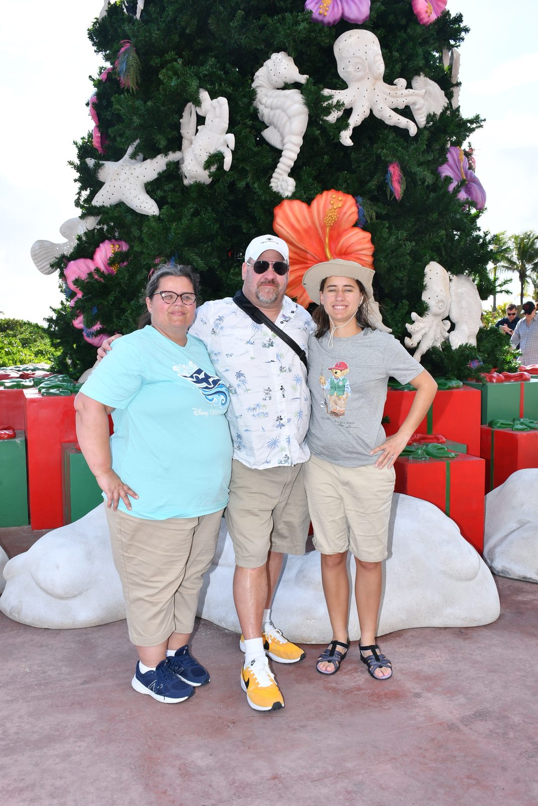 By the Castaway Cay Christmas tree