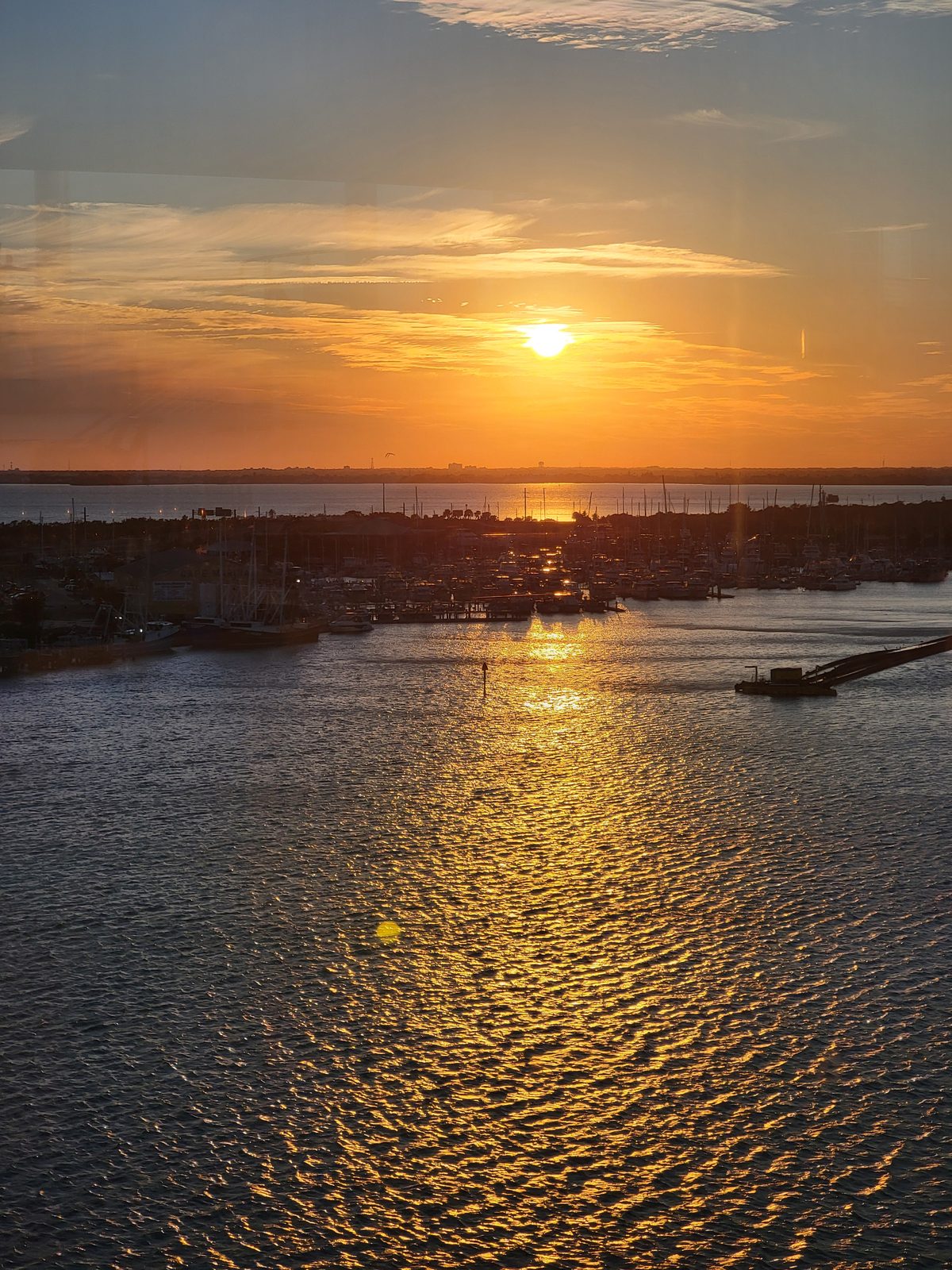 Sailaway sunset over Port Canaveral