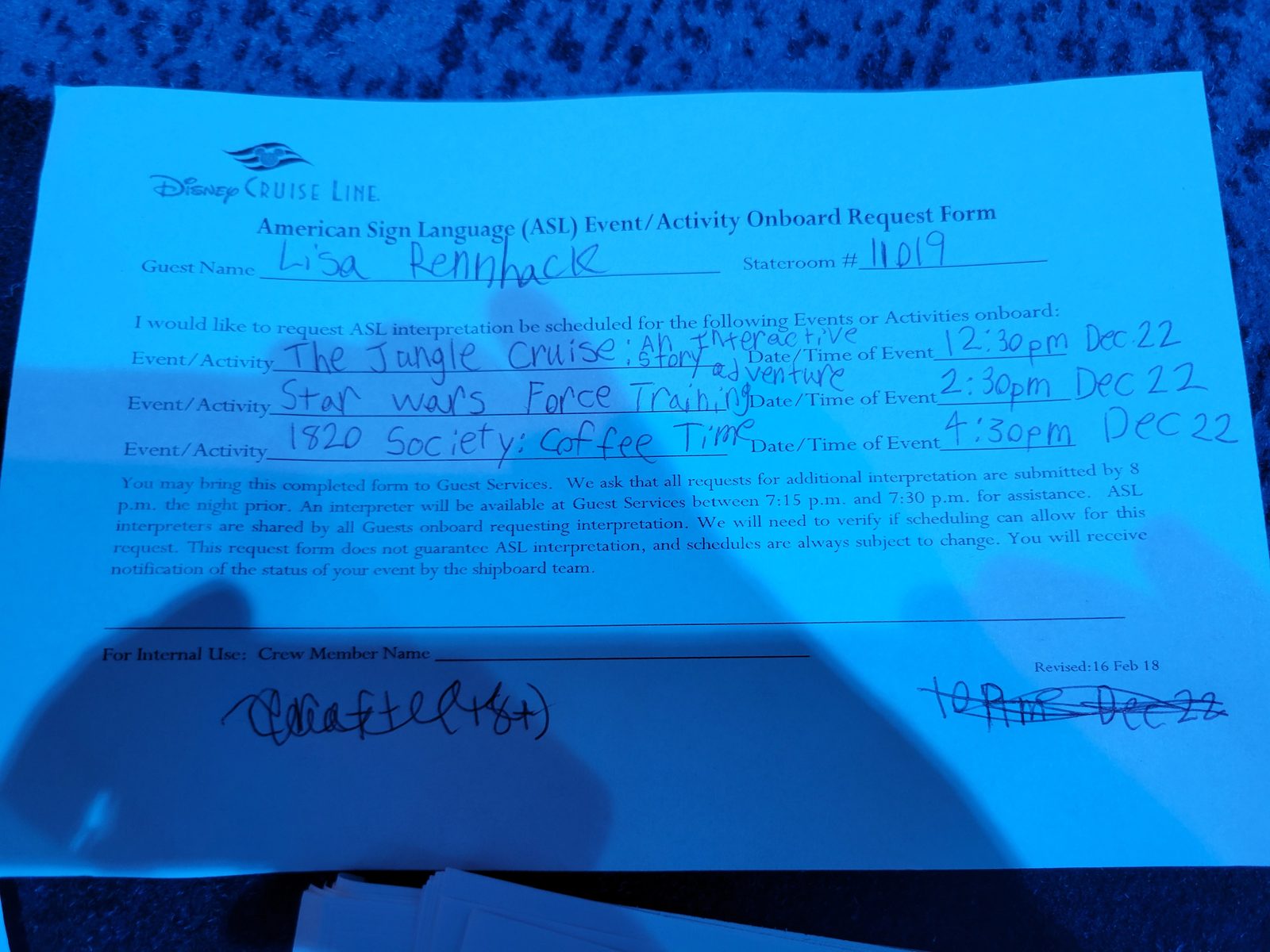 Lisa's ASL interpreter request forms