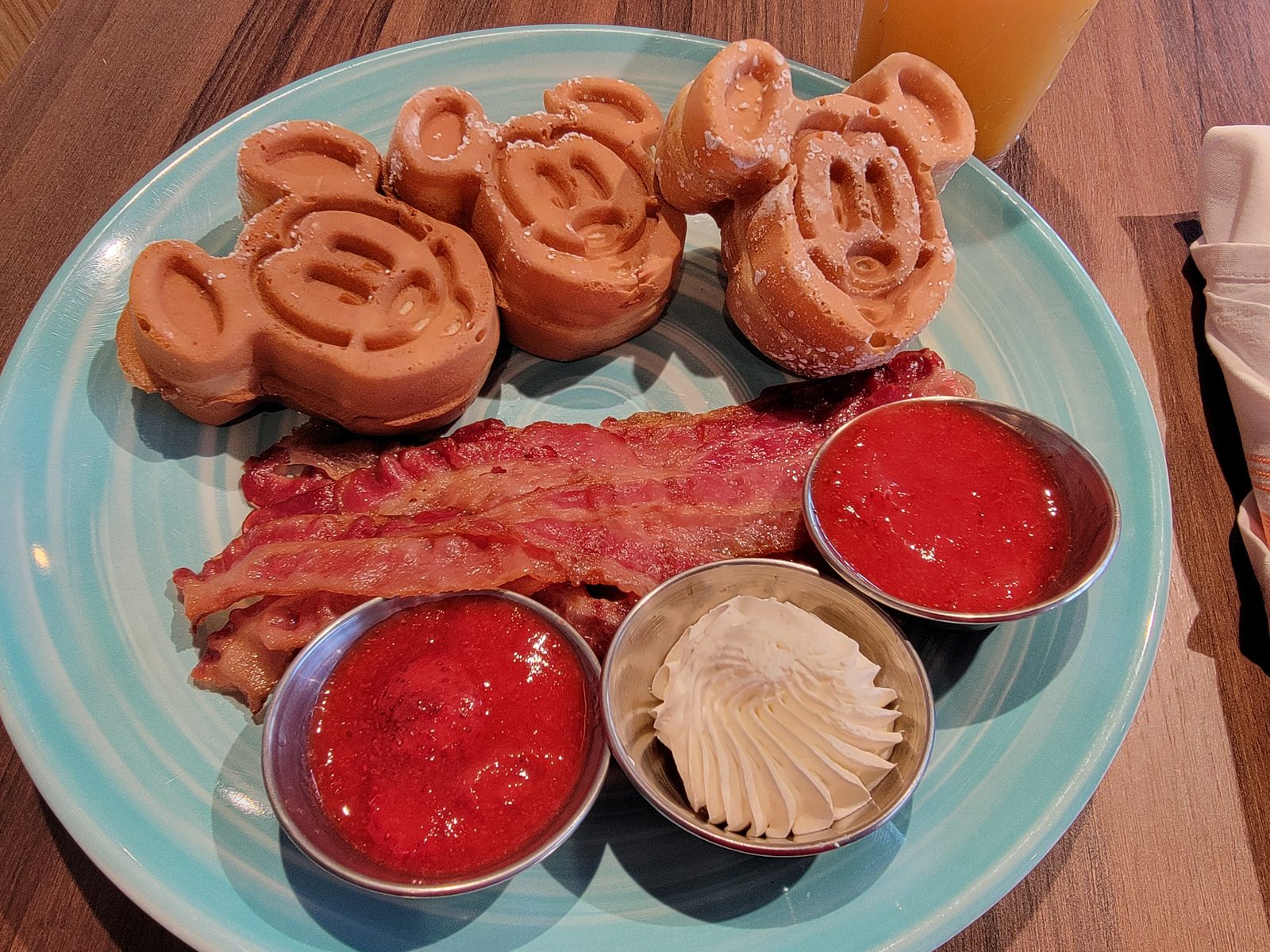 Mickey waffles for breakfast on the Treasure