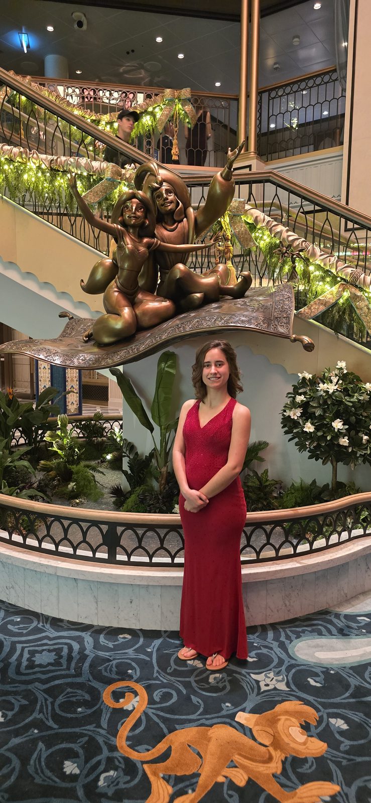 Lisa dressed up for formal night on the Treasure