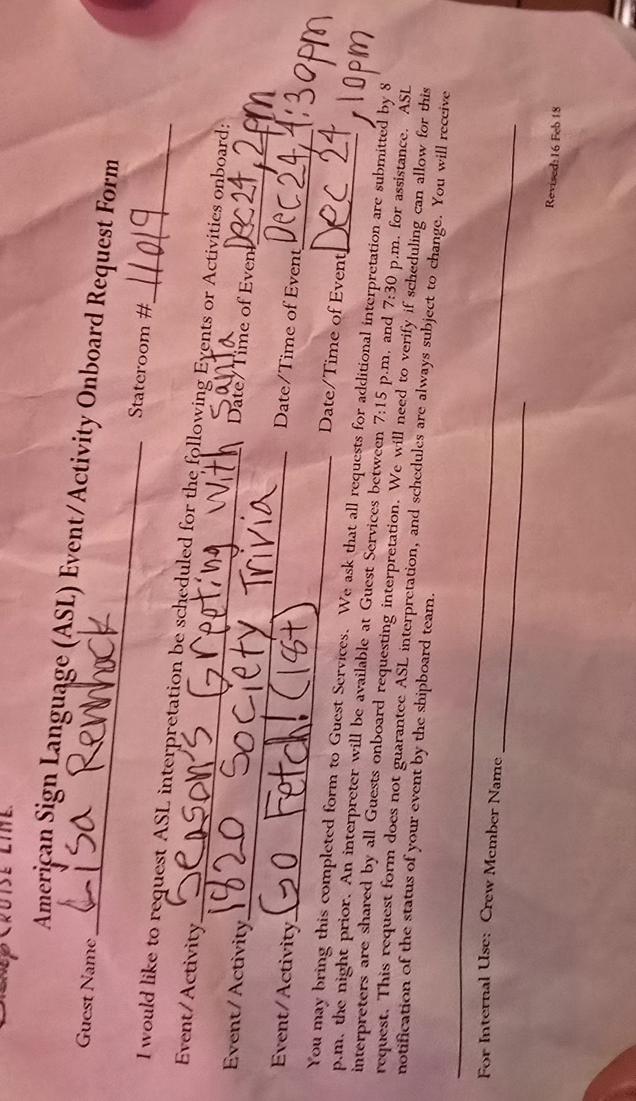 Lisa's ASL interpreter request form