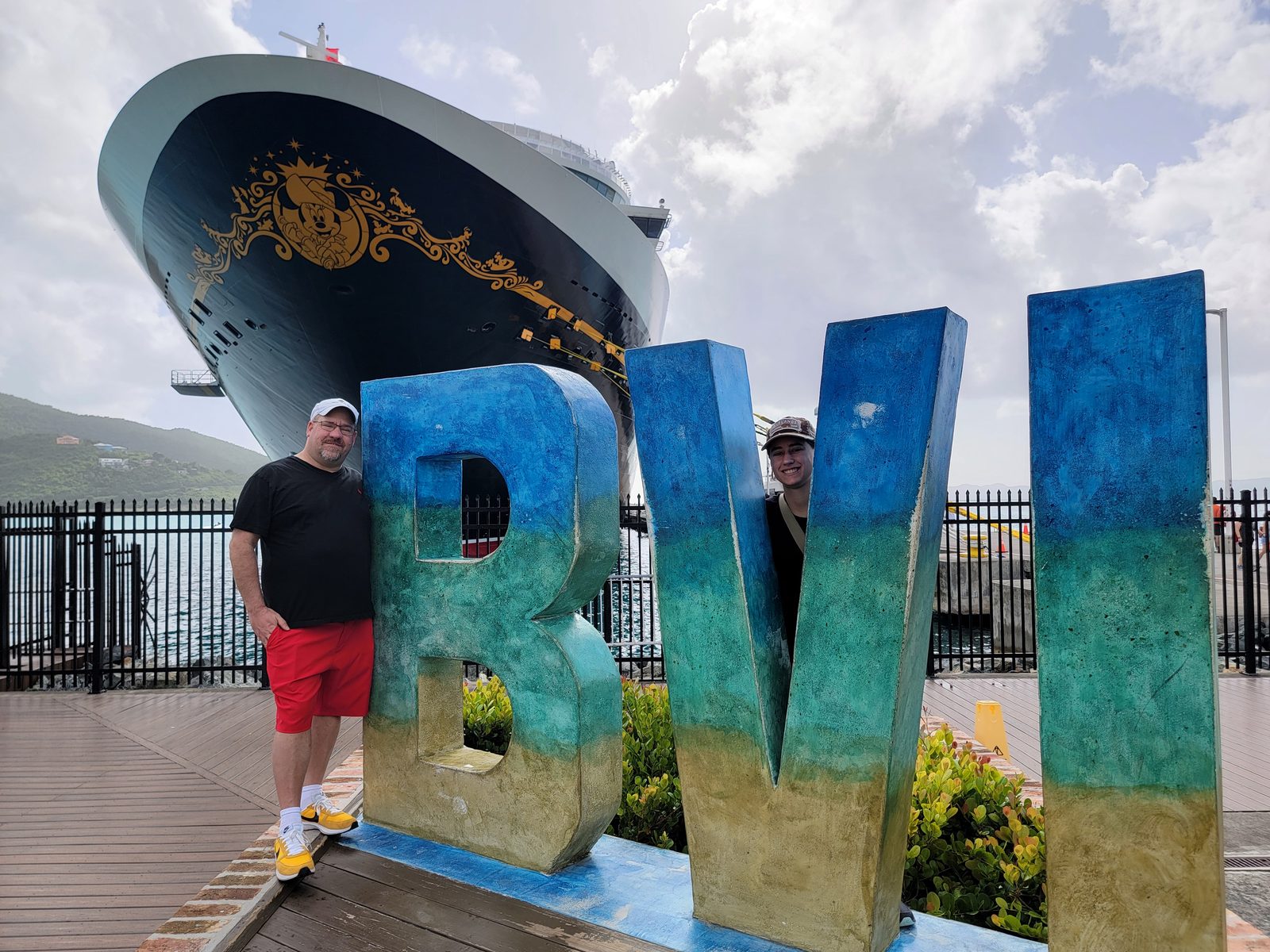 Lisa and Michael at the BVI sign in Tortola