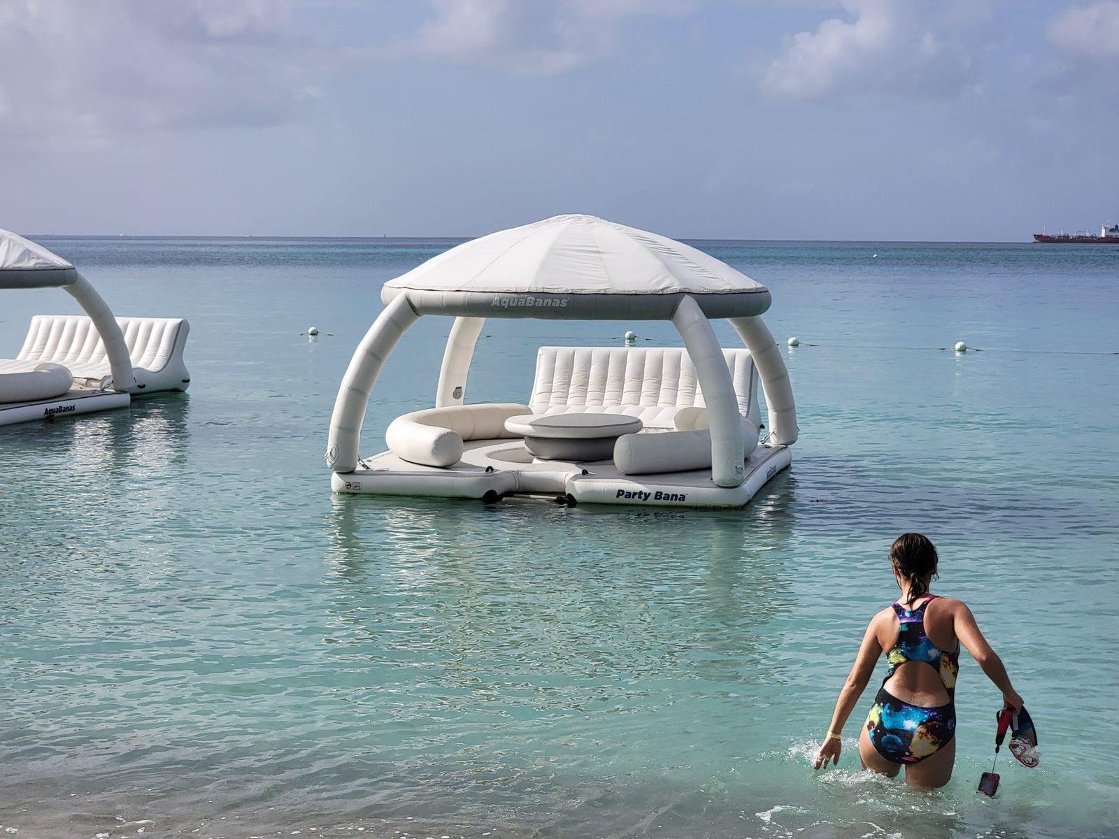 The floating cabana at Emerald Beach Resort