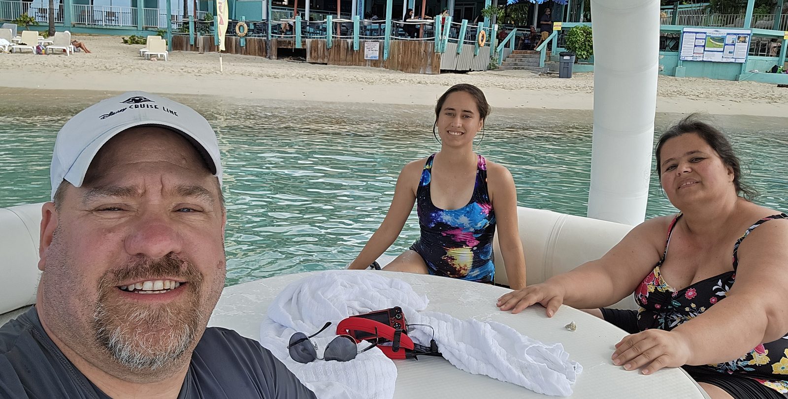 Michael, Lisa and Kathy at Emerald Beach Resort, St. Thomas