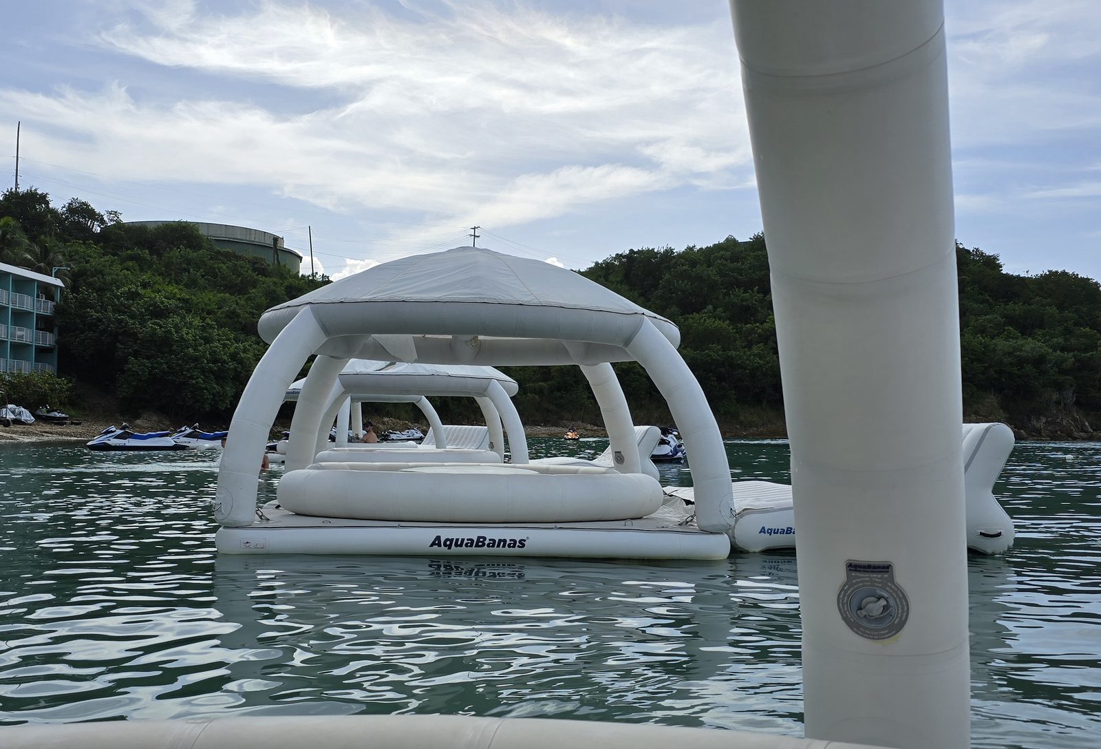 Our AquaBana floating cabana at Emerald Beach Resort, St. Thomas
