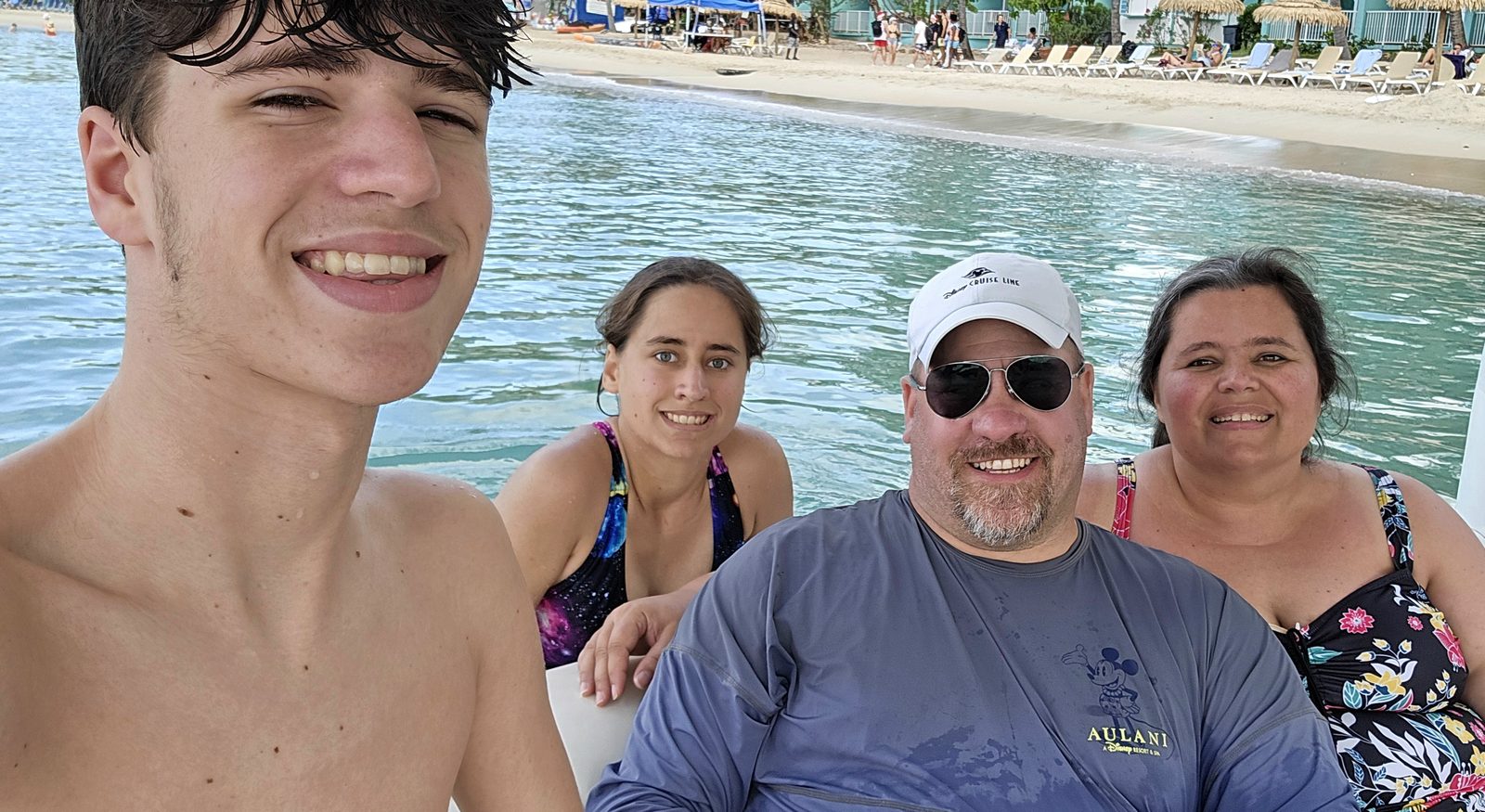 The family snorkeling at Lindbergh Bay