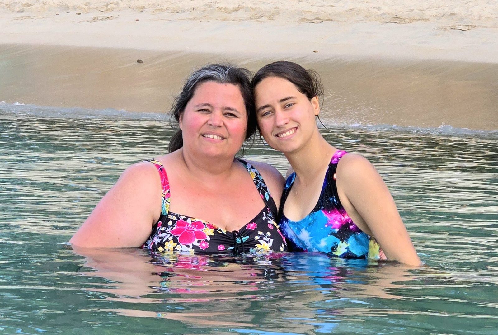 Kathy and Lisa in the water