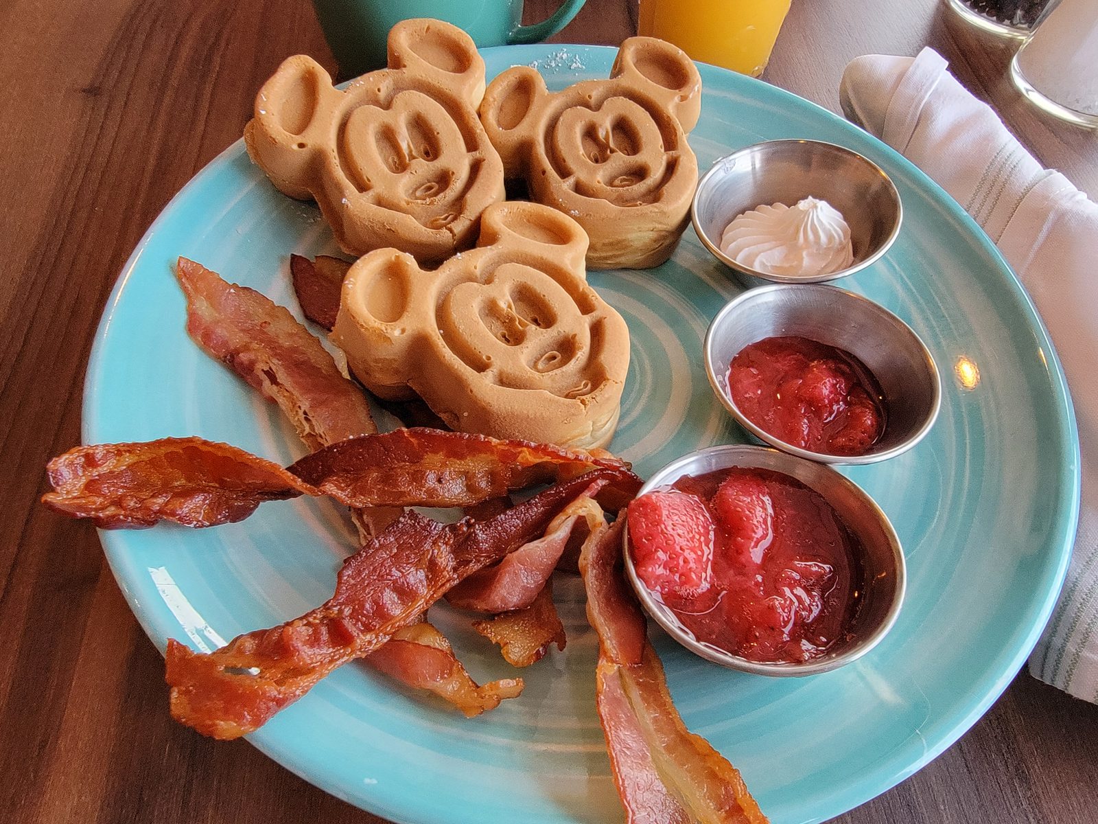 Mickey waffles for breakfast