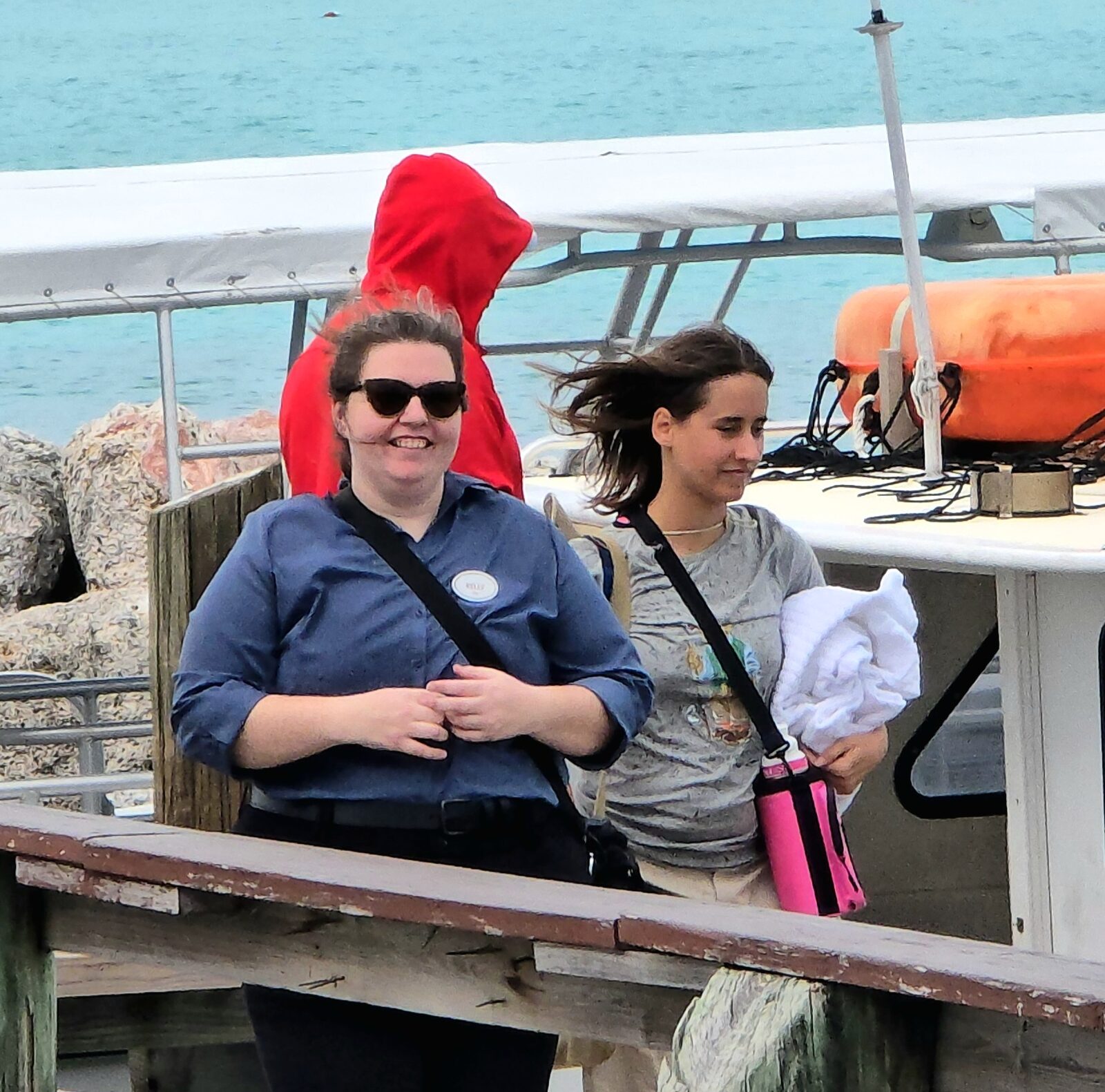 Kelly on the dock after the fishing trip