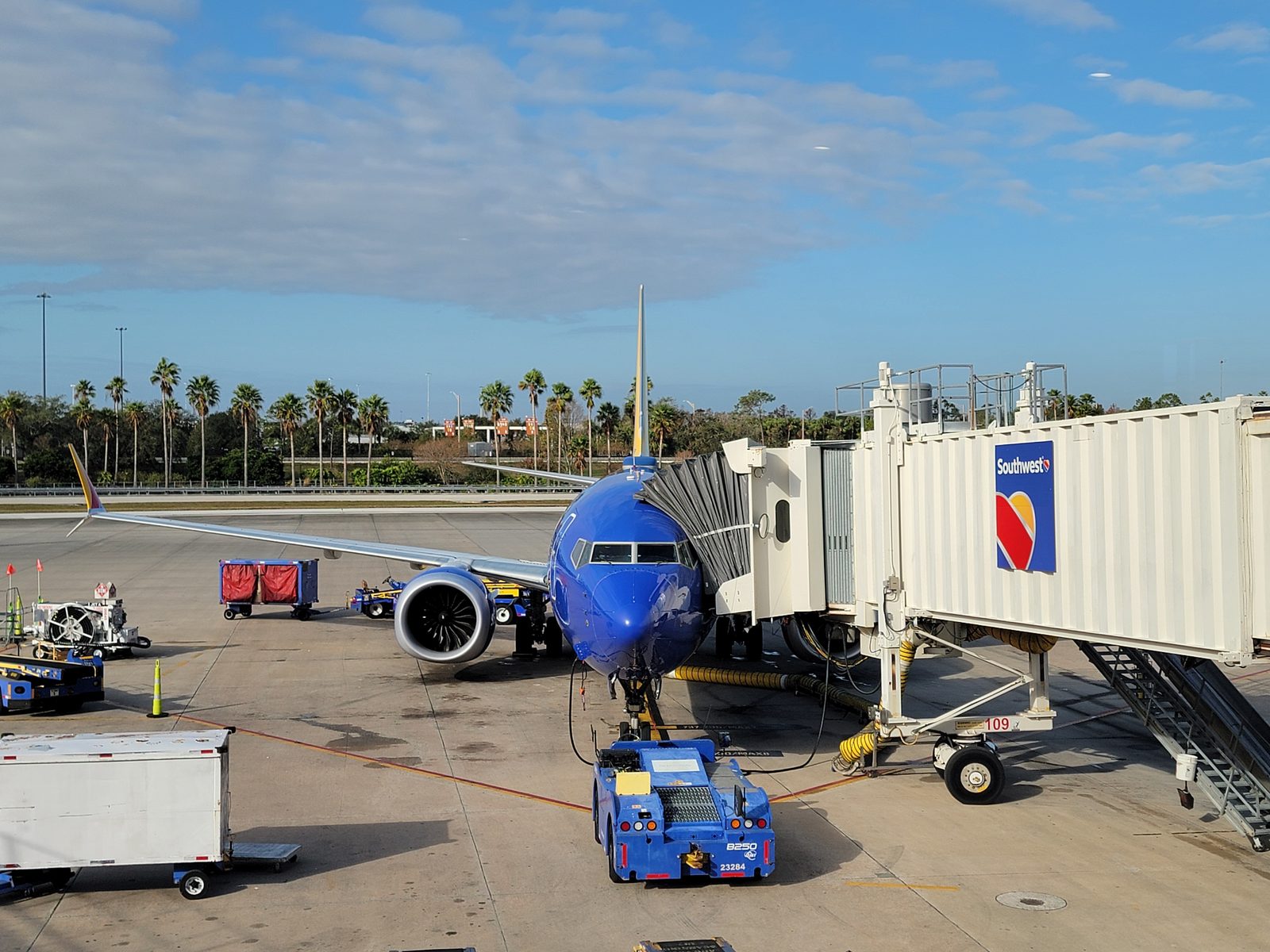 Our Southwest 737 waiting at the gate