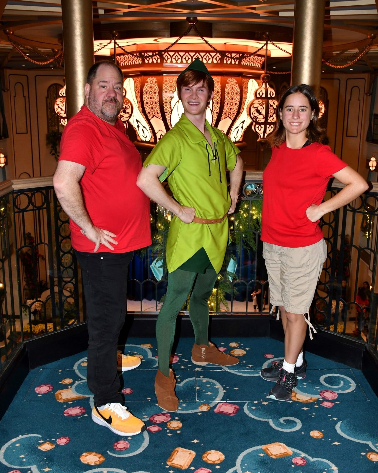 Michael, Peter Pan and Lisa in the Grand Hall