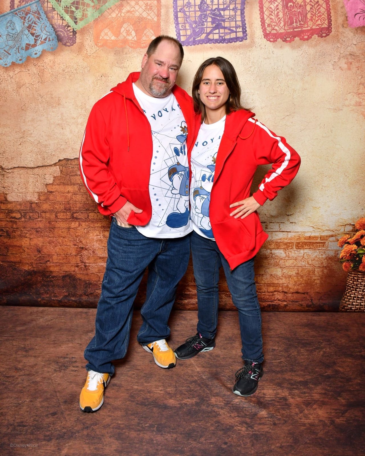 Lisa and Michael at the Coco backdrop on the Treasure
