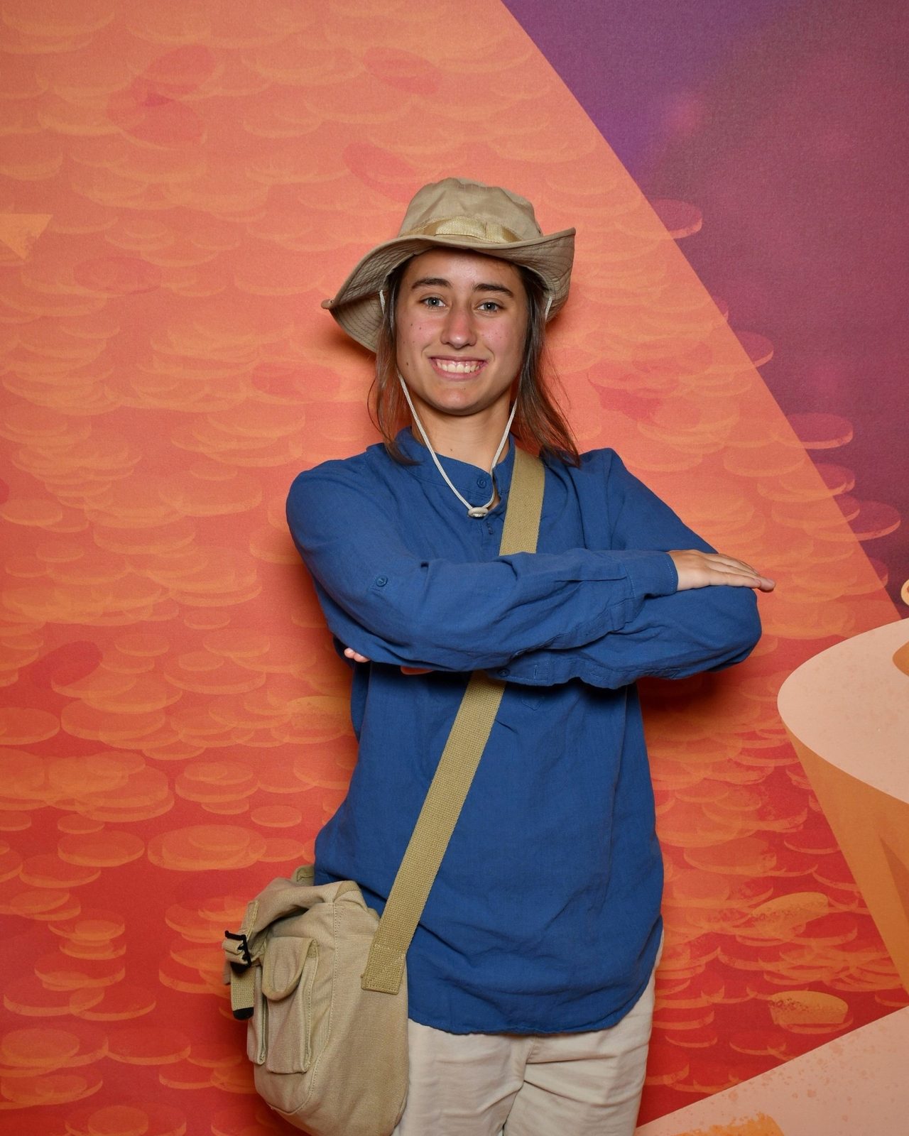 Lisa at the Cave of Wonders backdrop on the Treasure