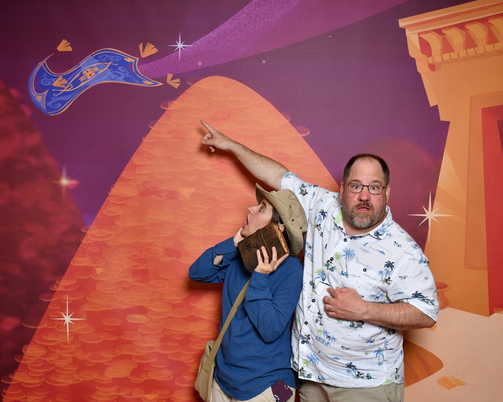 Lisa and Michael at the Cave of Wonders backdrop