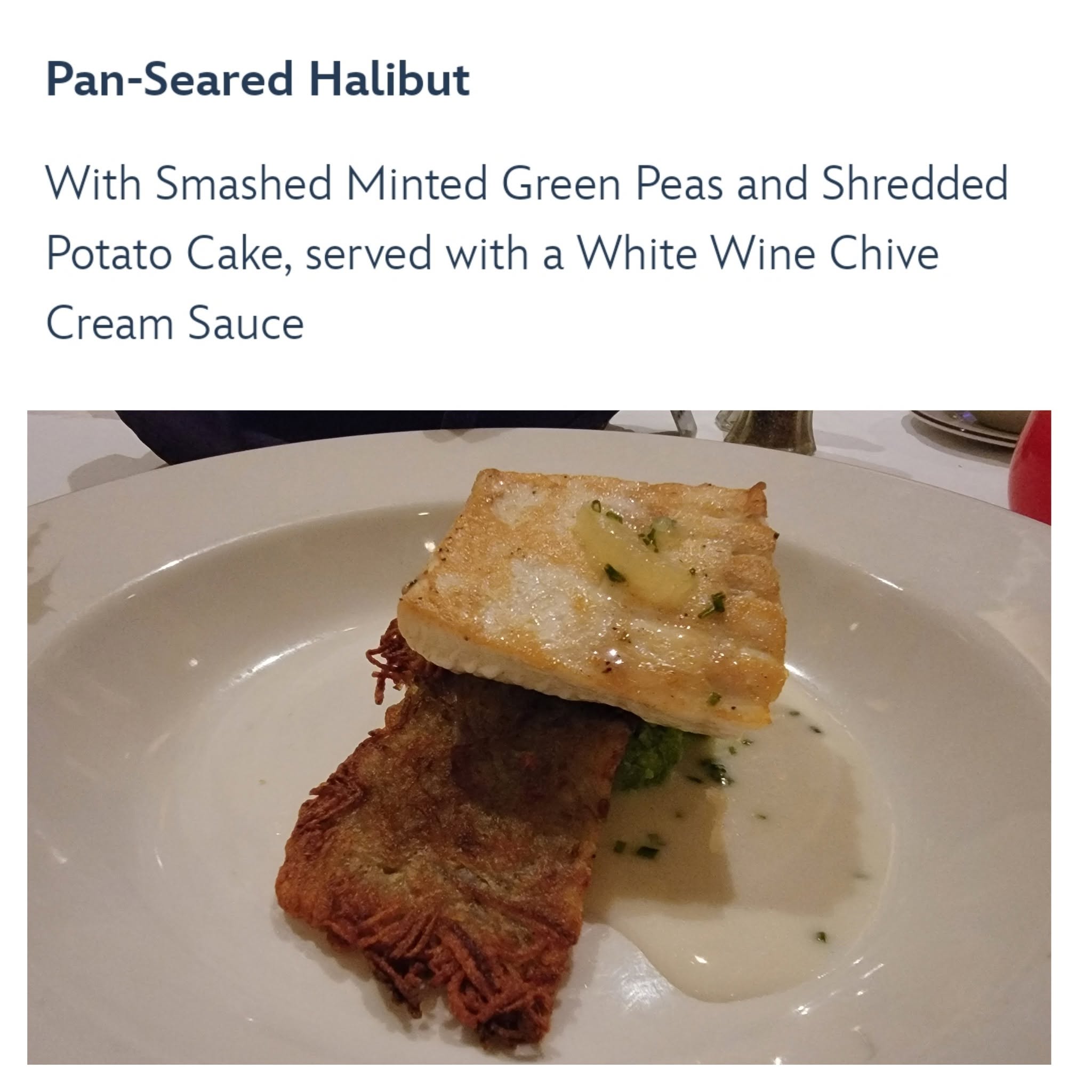 Pan-seared halibut