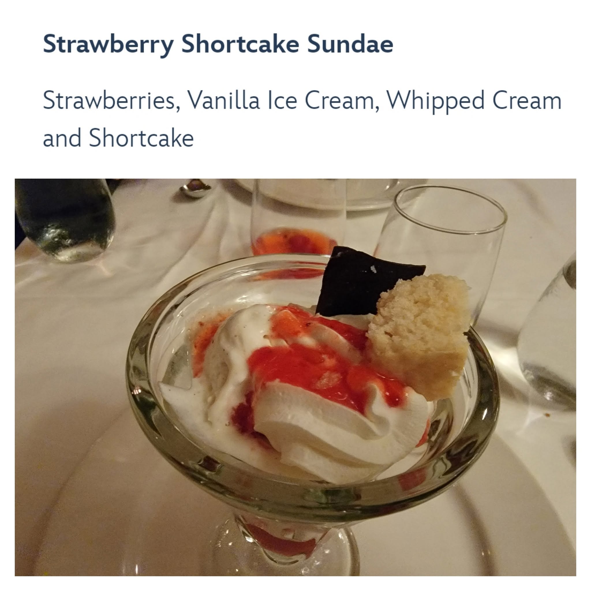 Strawberry shortcake sundae on formal night