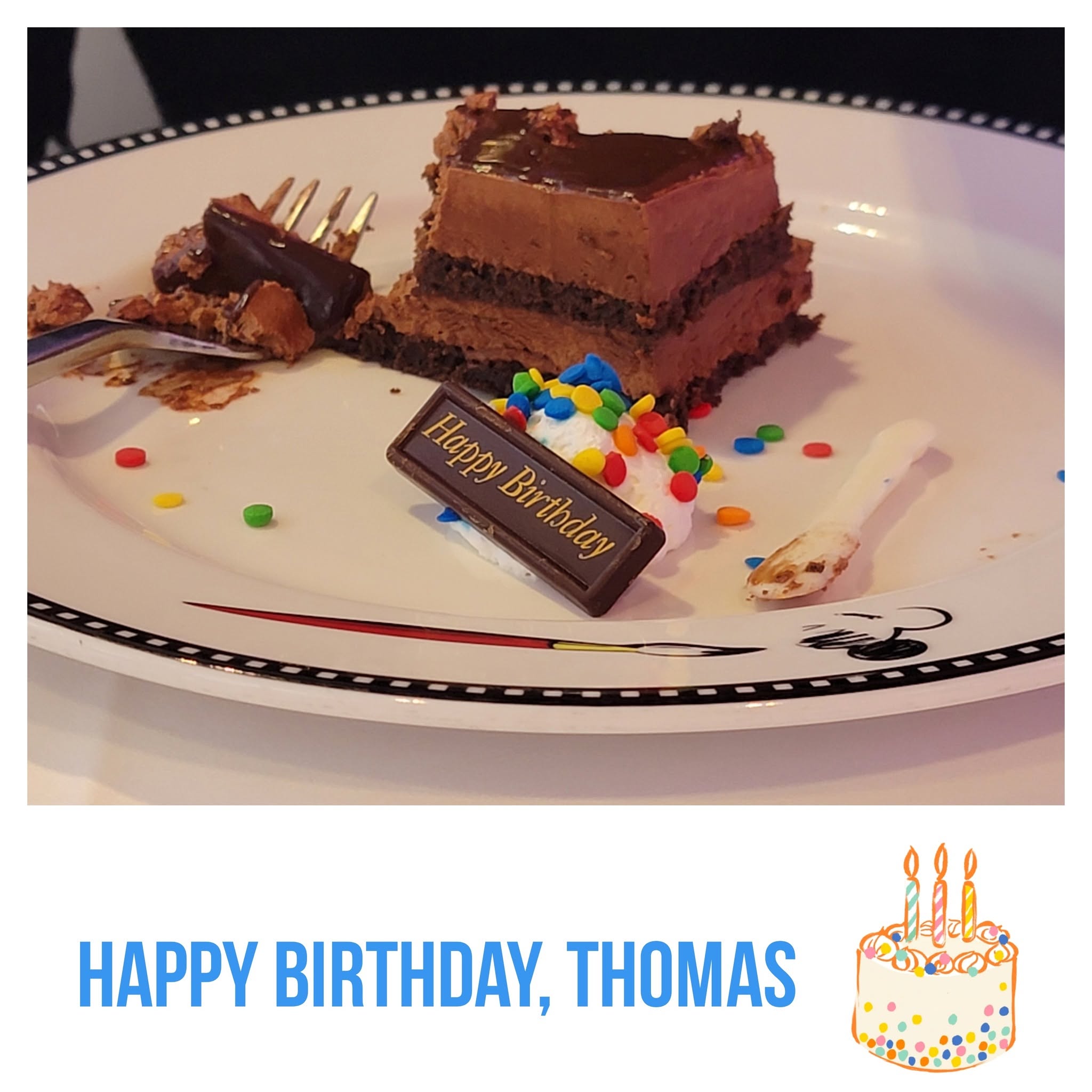 A Happy Birthday dessert for Thomas at Animator's Palate