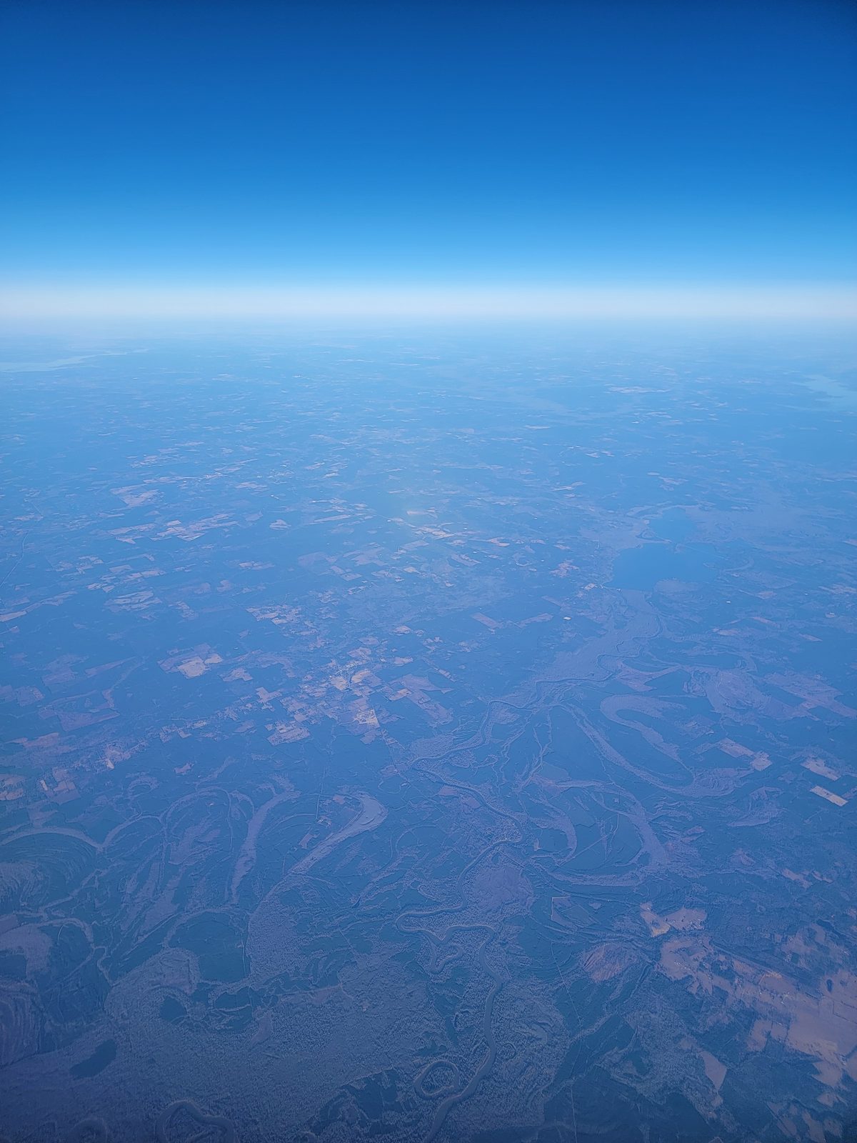 Looking down from the plane on the way to Houston