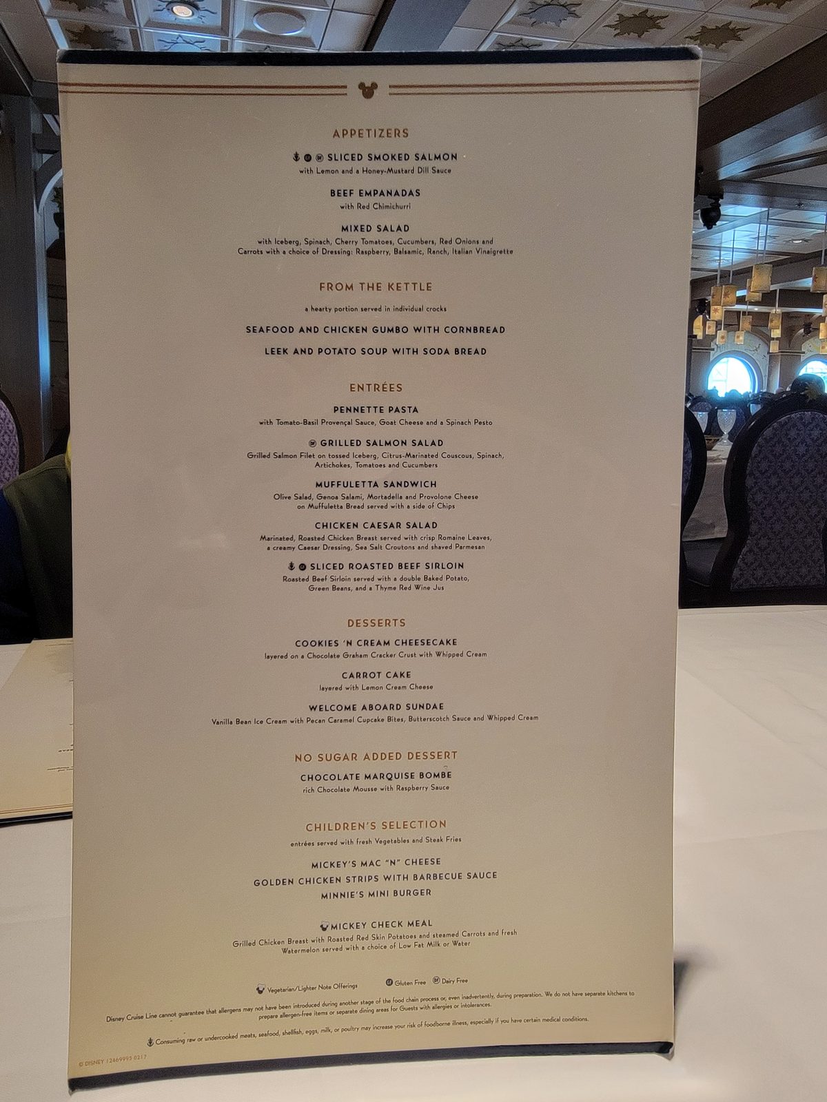 The lunch menu at Rapunzel's Royal Table