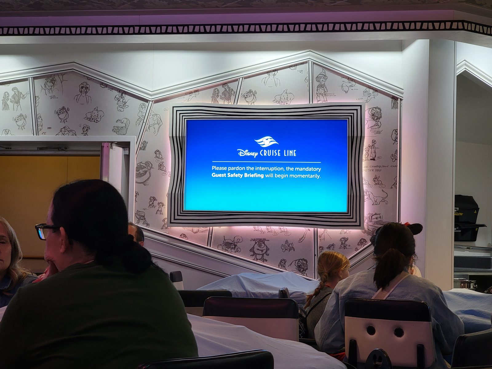 Waiting for the safety briefing in Animator's Palate
