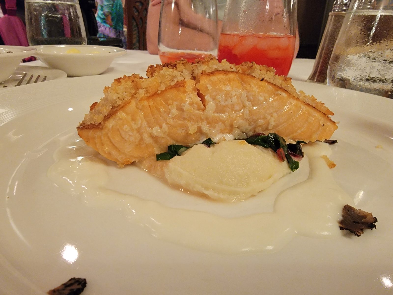 Salmon for dinner aboard the ship