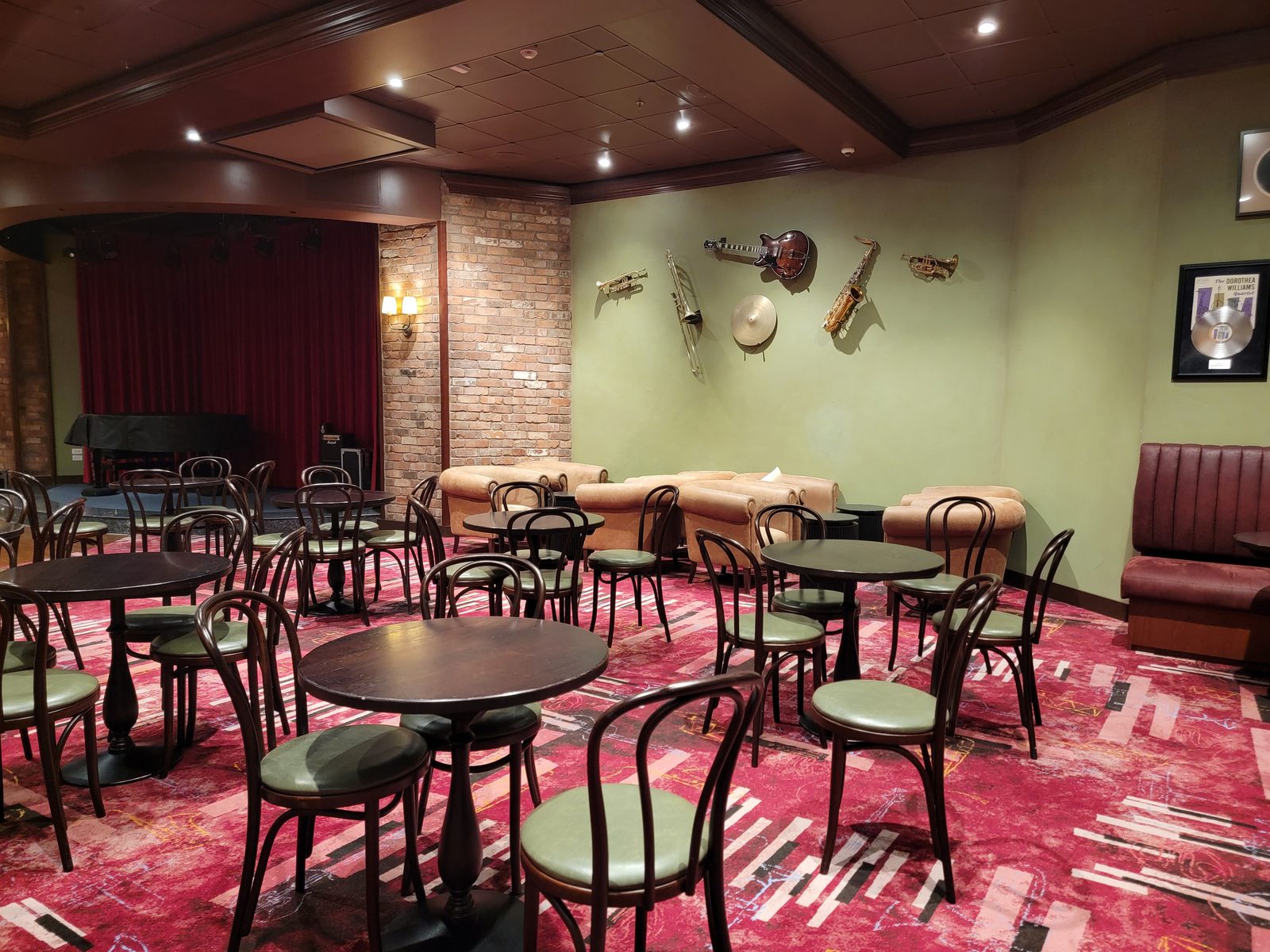 The lounge, quiet before it opens
