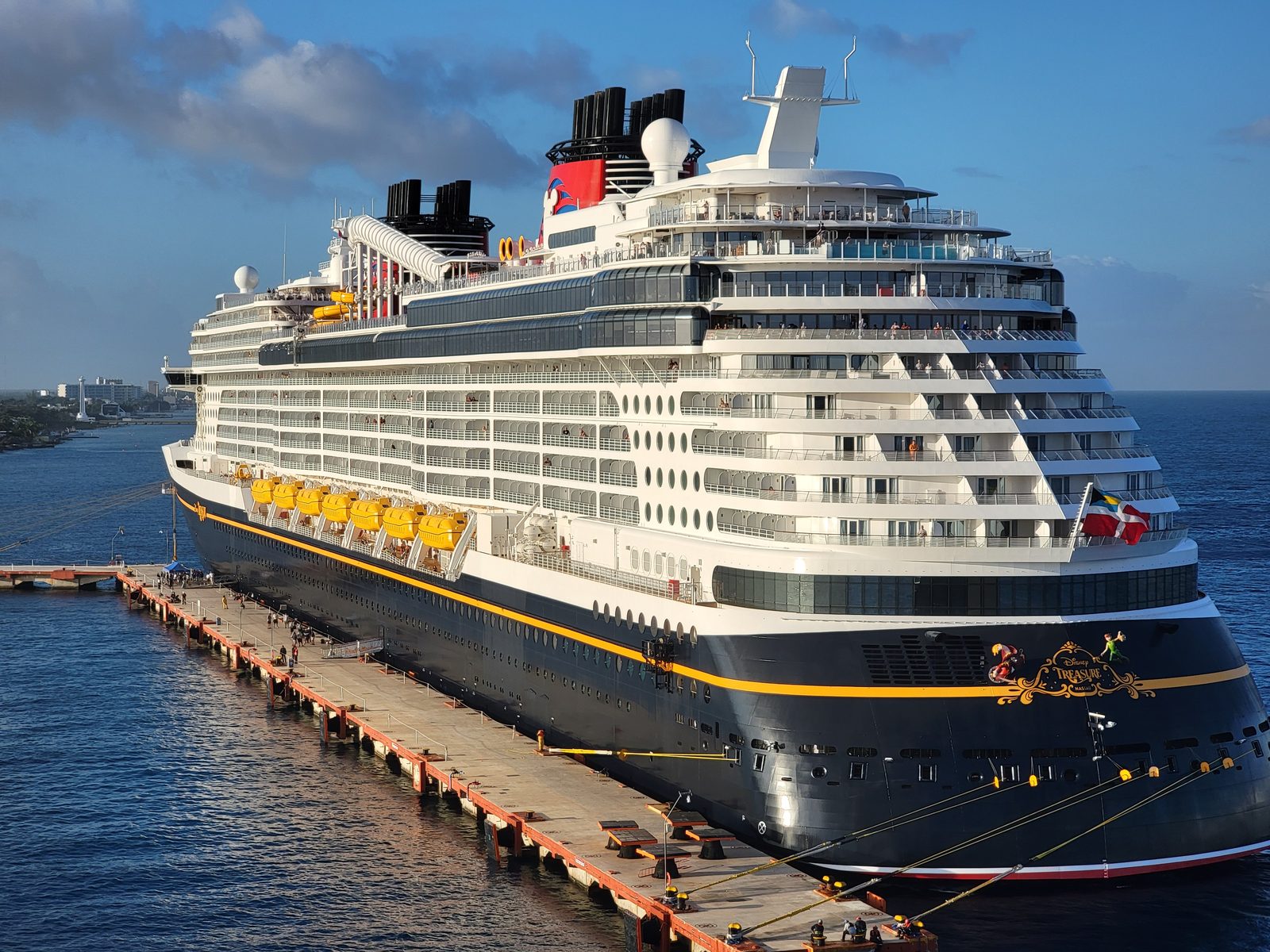 Docking beside the Disney Treasure at Cozumel
