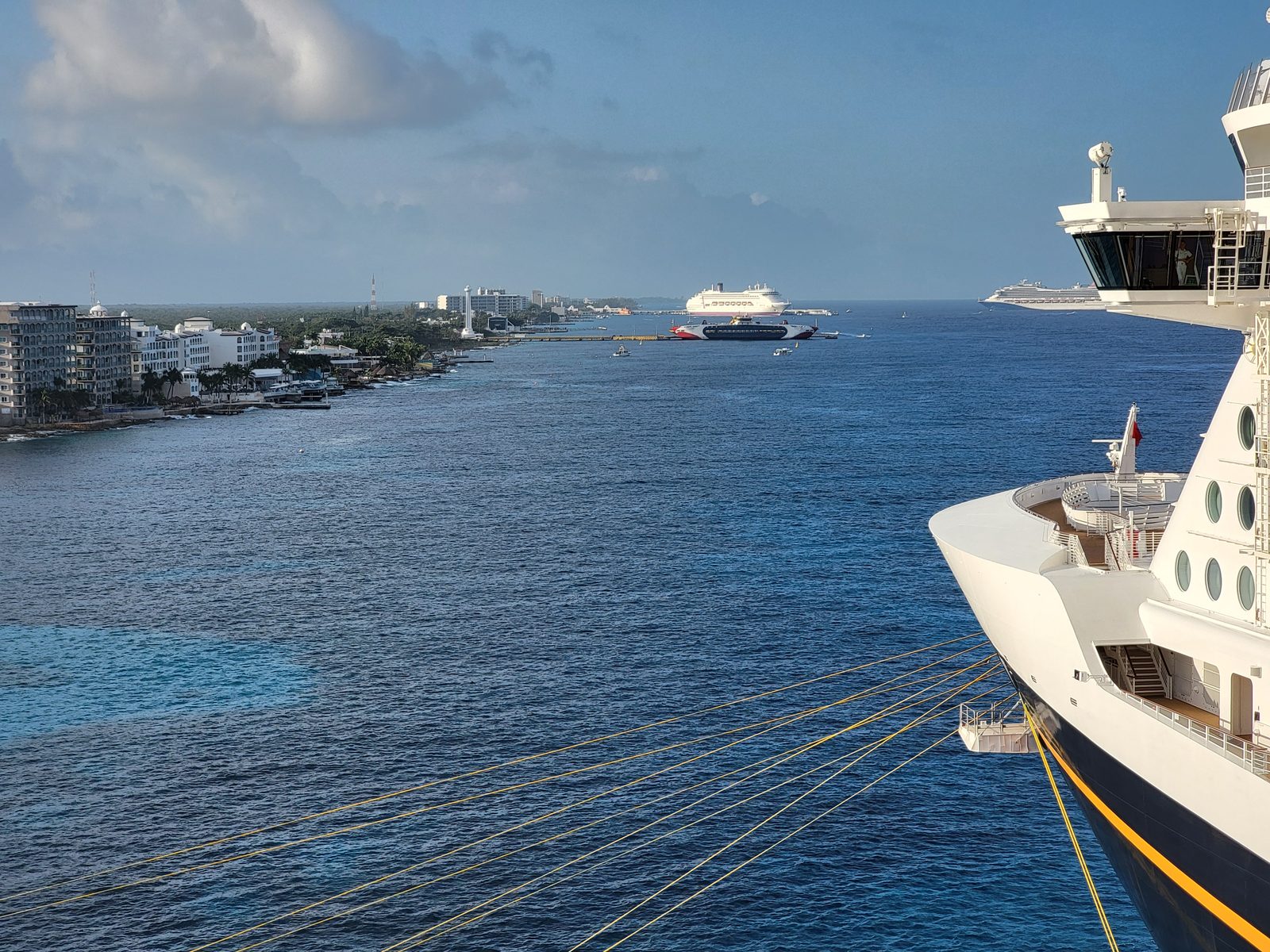 The Cozumel coastline from the ship's deck