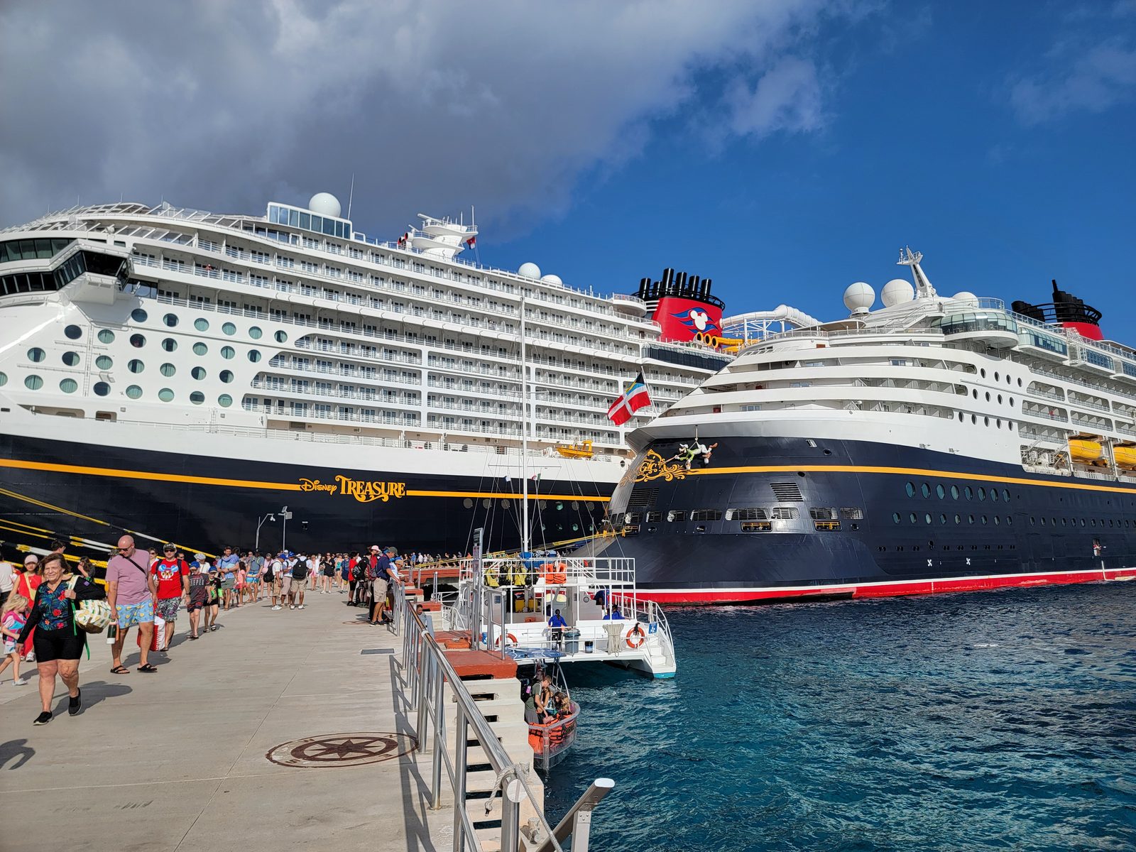Two Disney ships docked together at Cozumel