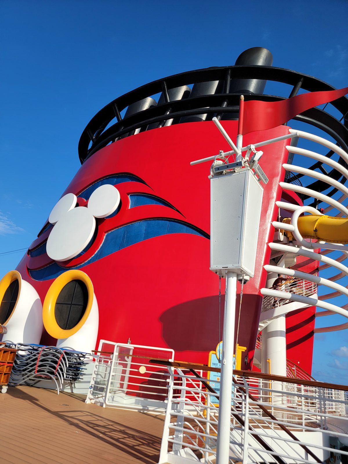 The ship's funnel, done up like Mickey