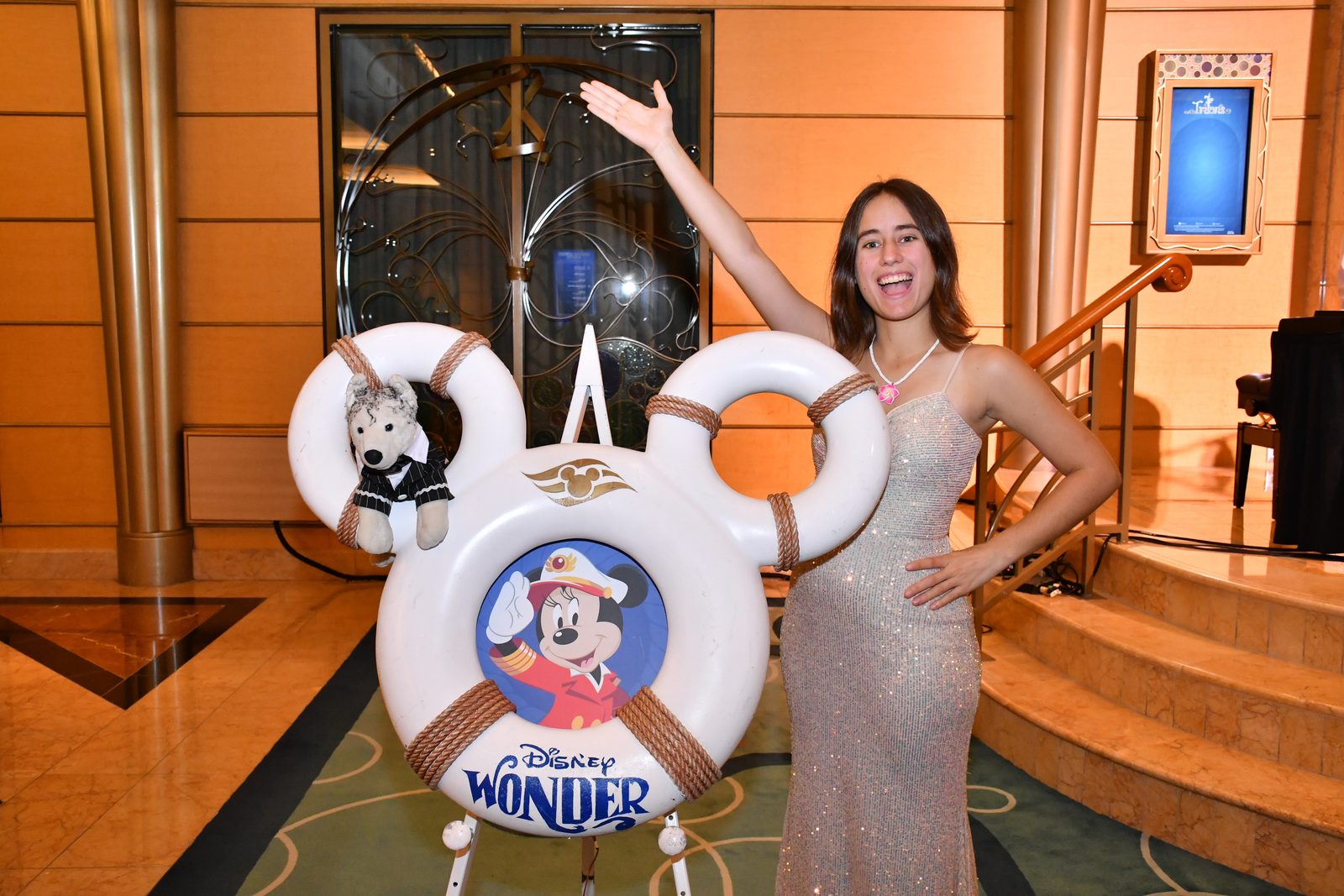 Lisa goofing around with the Wonder's life ring
