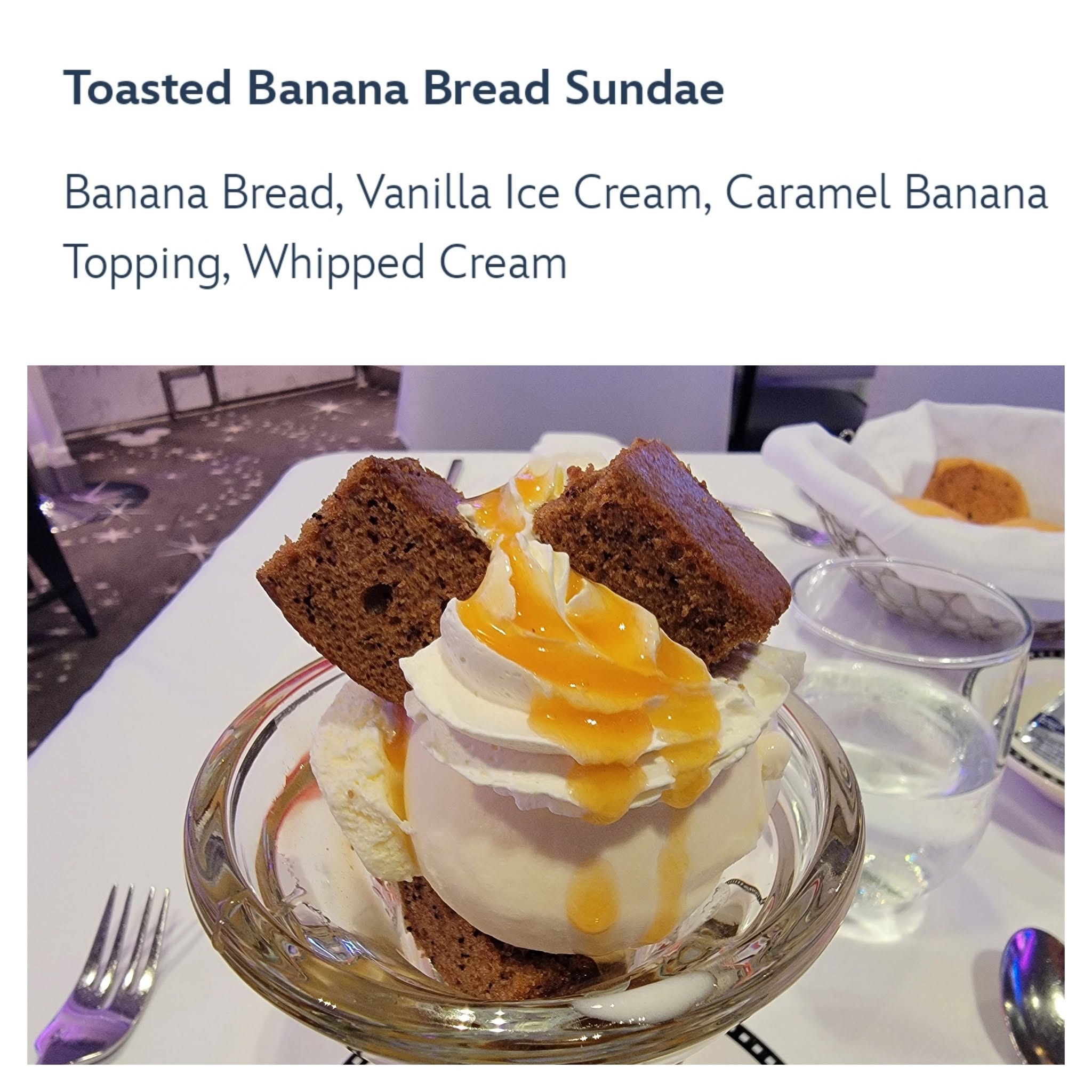 Banana bread sundae, the best meal so far