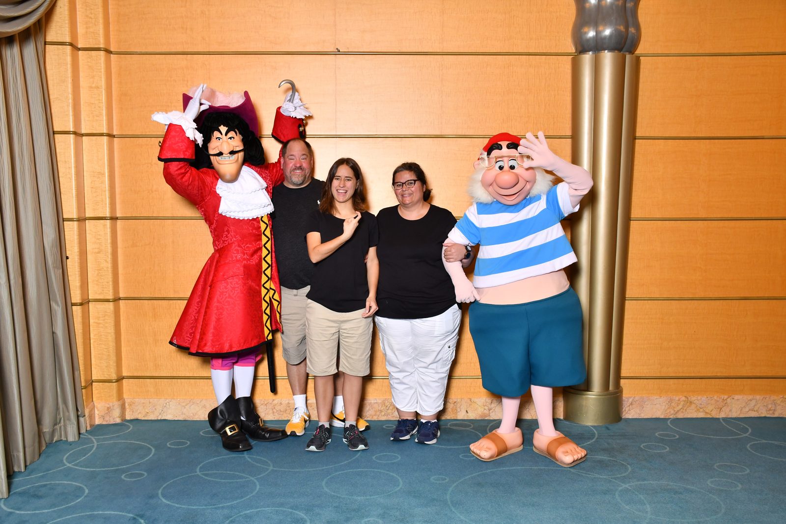 Posing with Captain Hook and Mr Smee