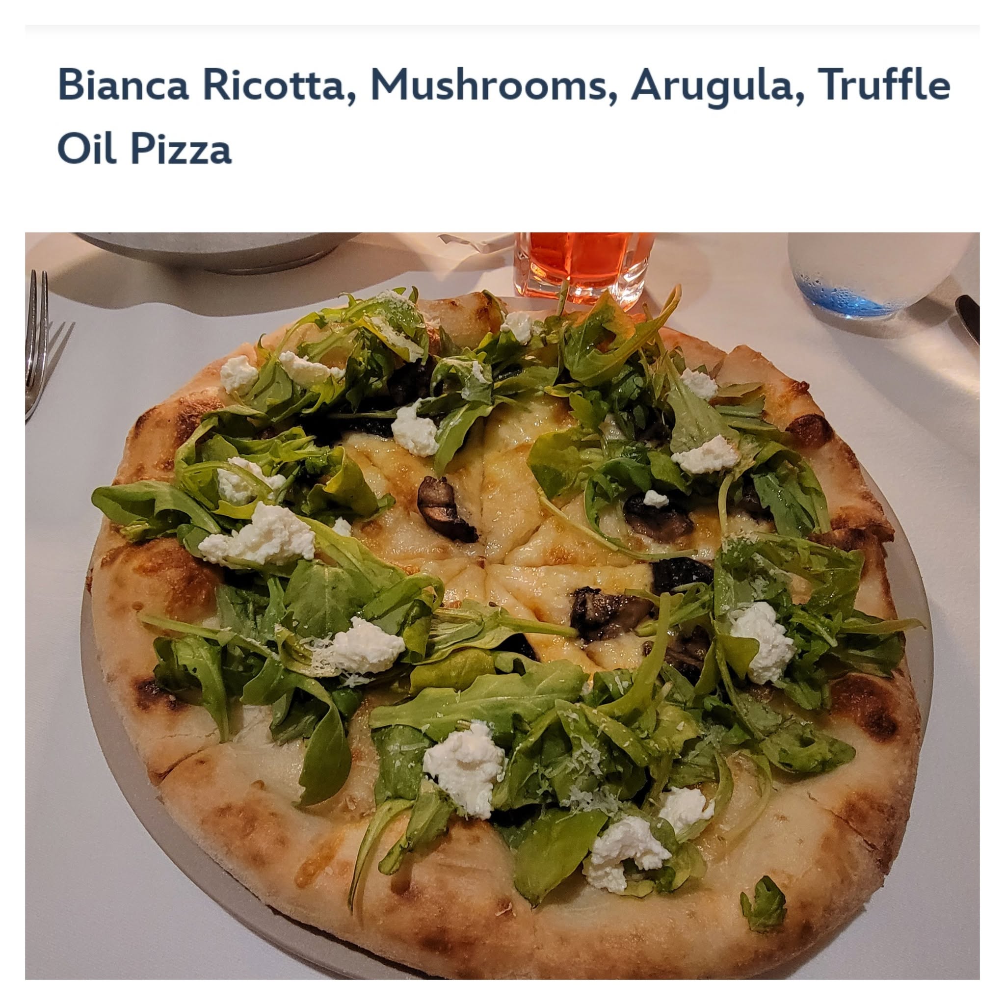 Bianca pizza with arugula at Palo